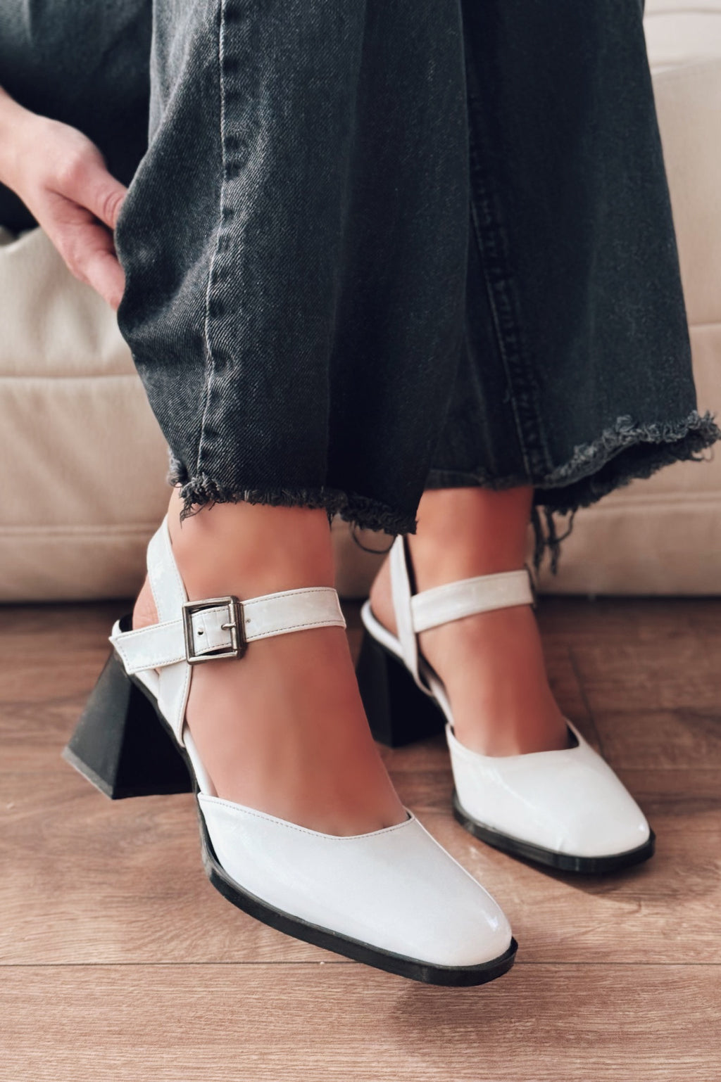 Melora White Patent Faux Leather Women's Mary Jane