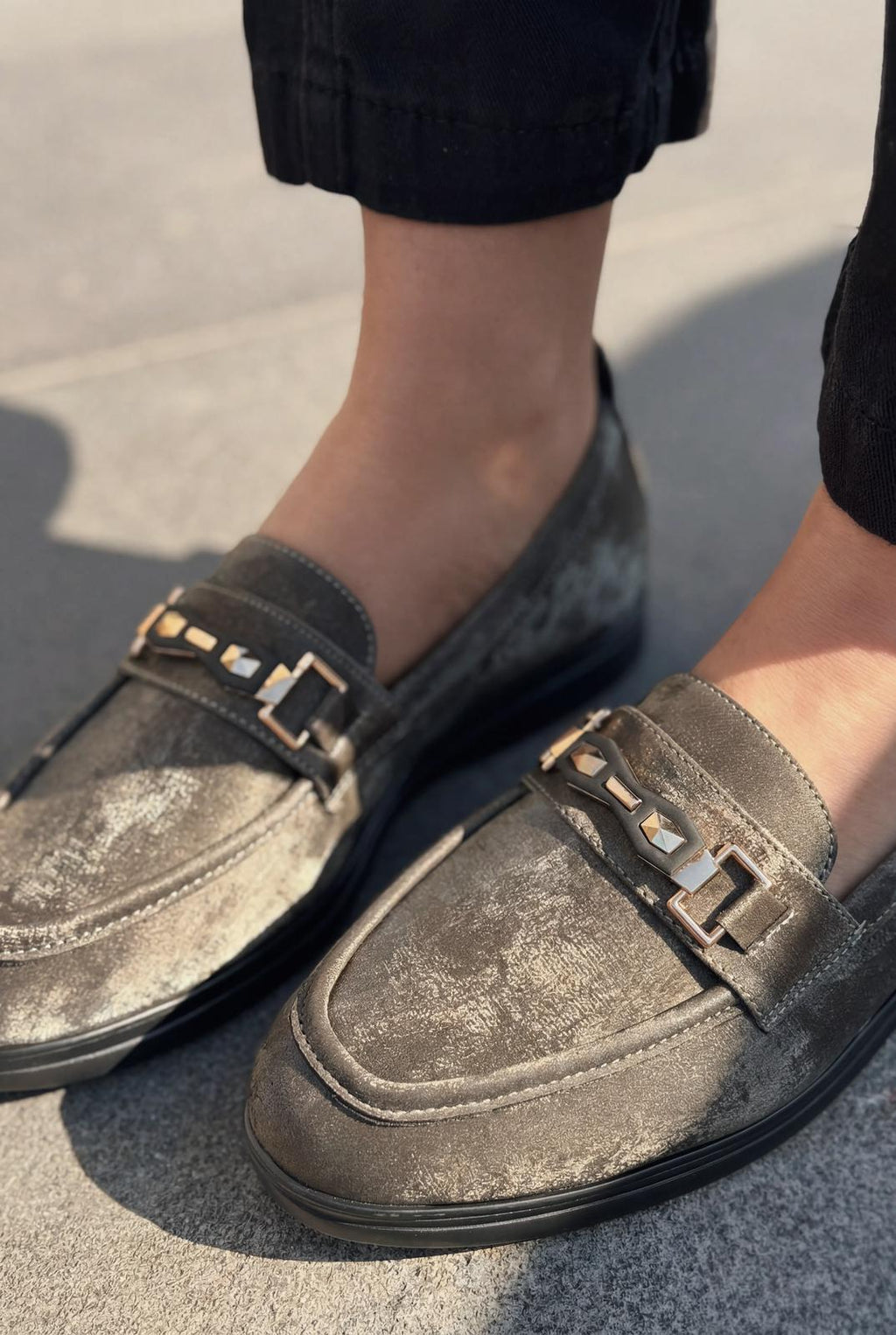 Toler Gray Satin Women's Loafers