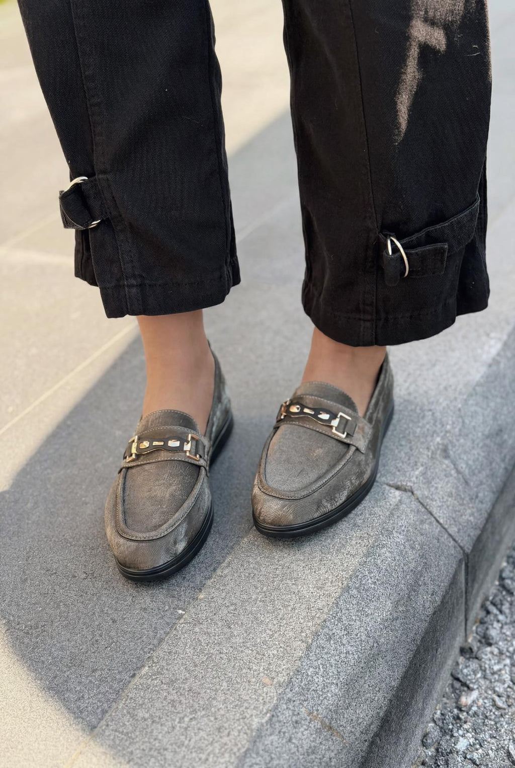 Toler Gray Satin Women's Loafers