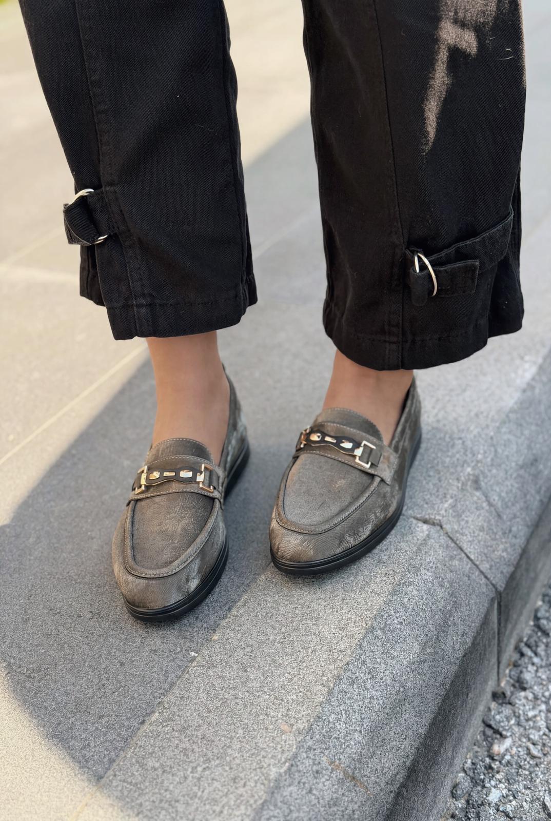 Toler Gray Satin Women's Loafers