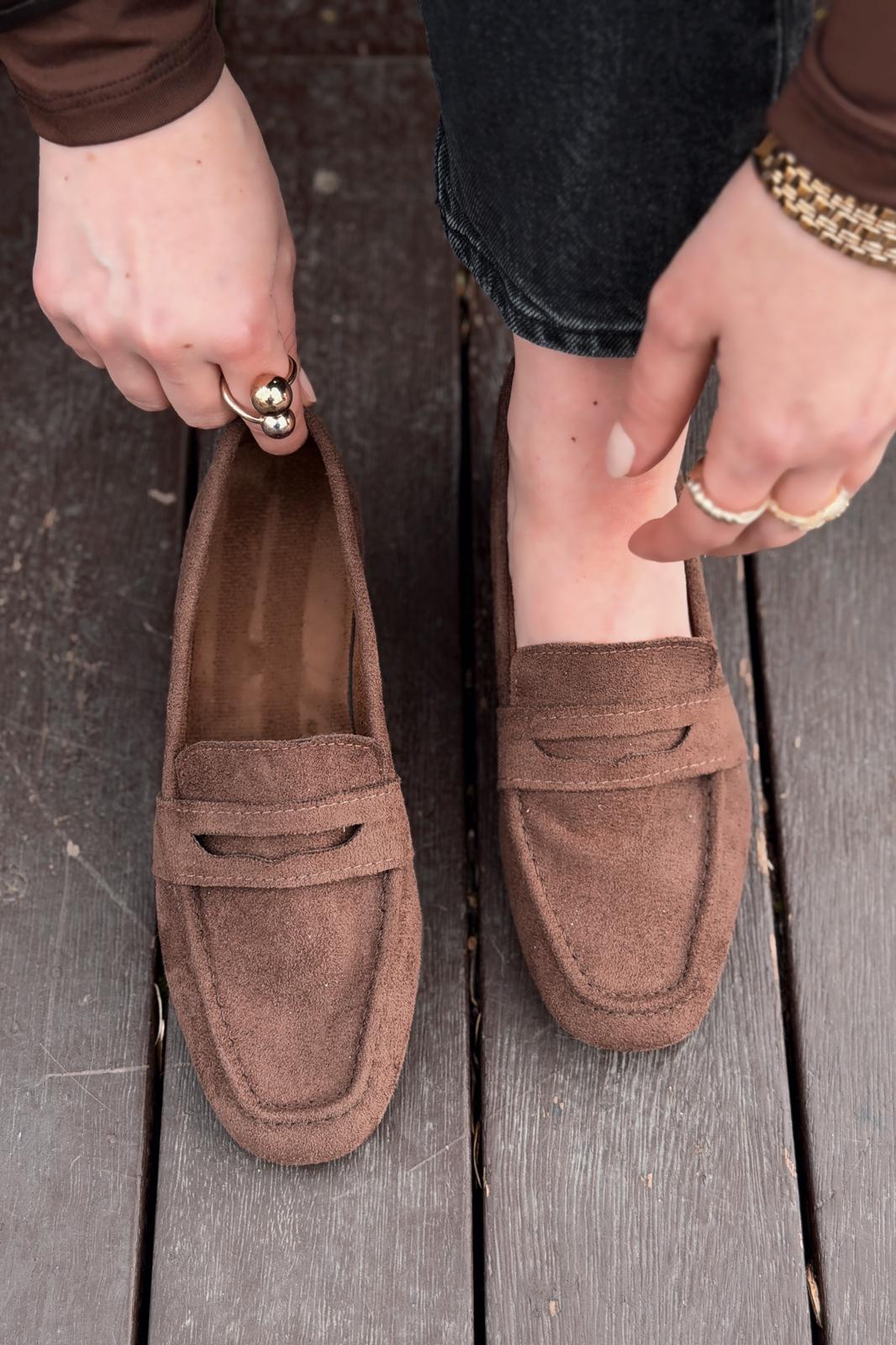 Orvino Light Brown Suede Women's Loafers