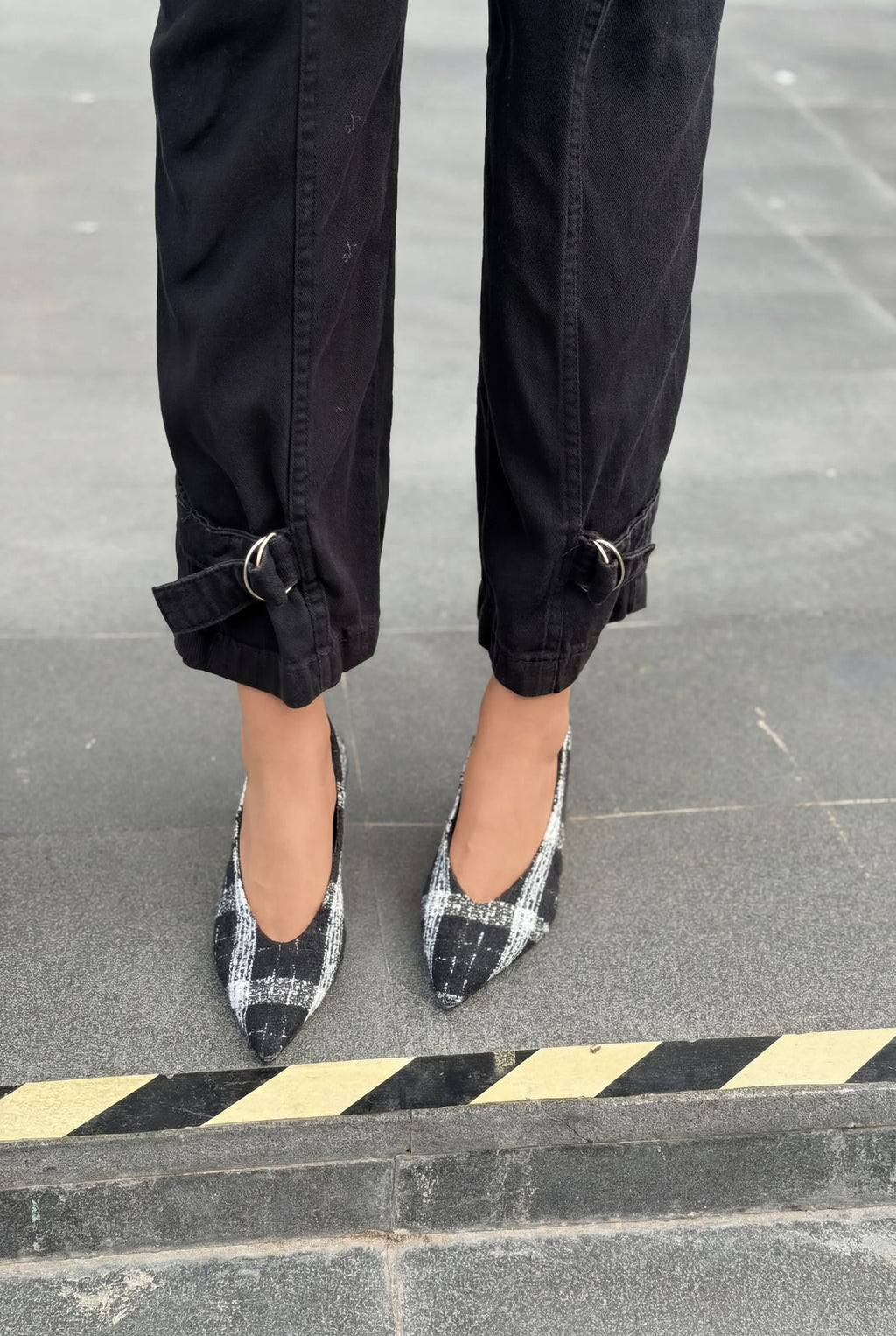 Kairo Black Tweed Plaid Stilettos