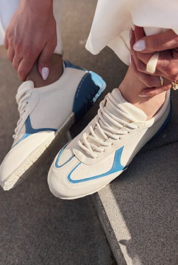 Rosven Blue Faux Leather Women's Sneakers