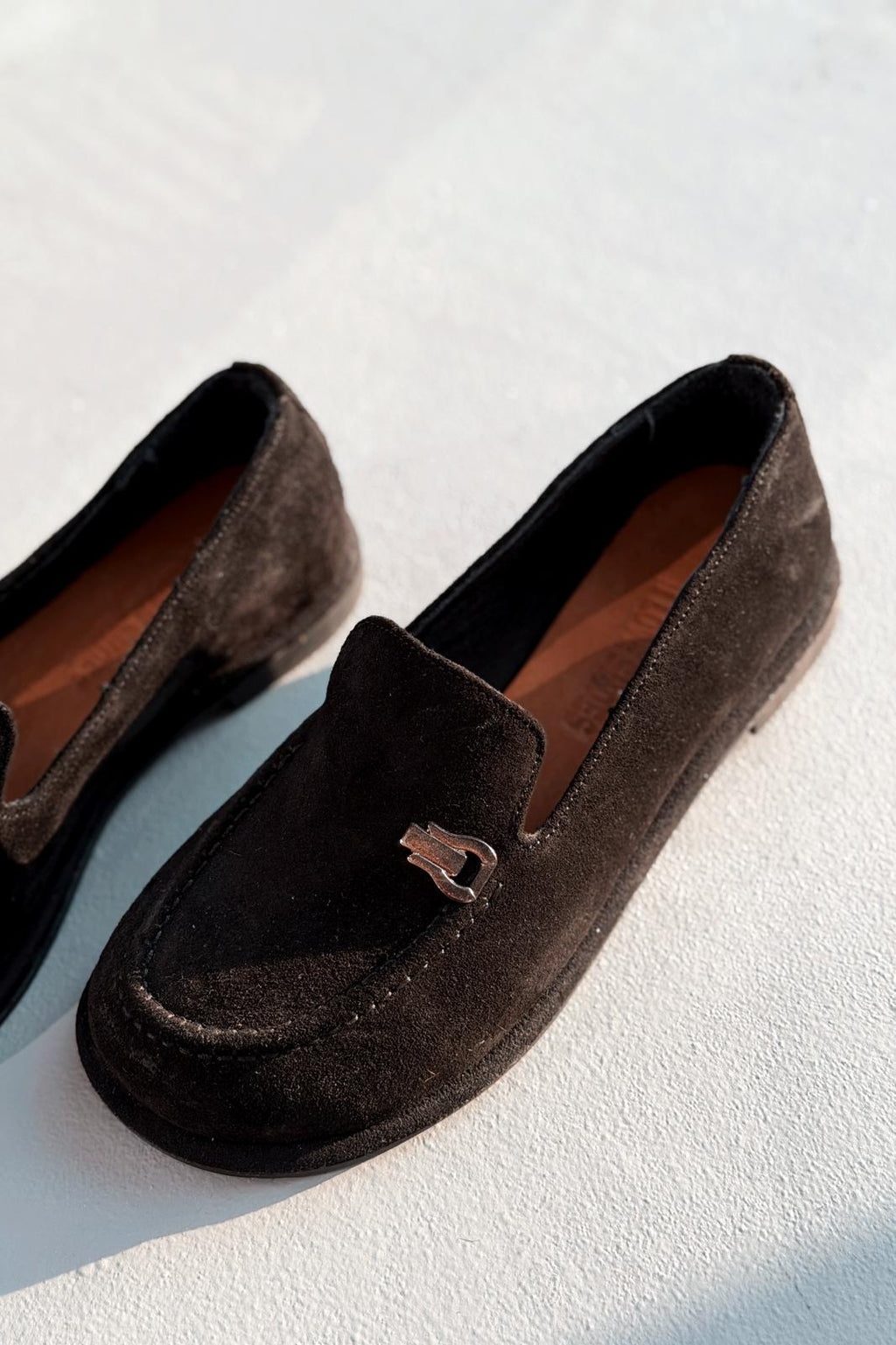 Rasen Black Genuine Suede Women's Loafers