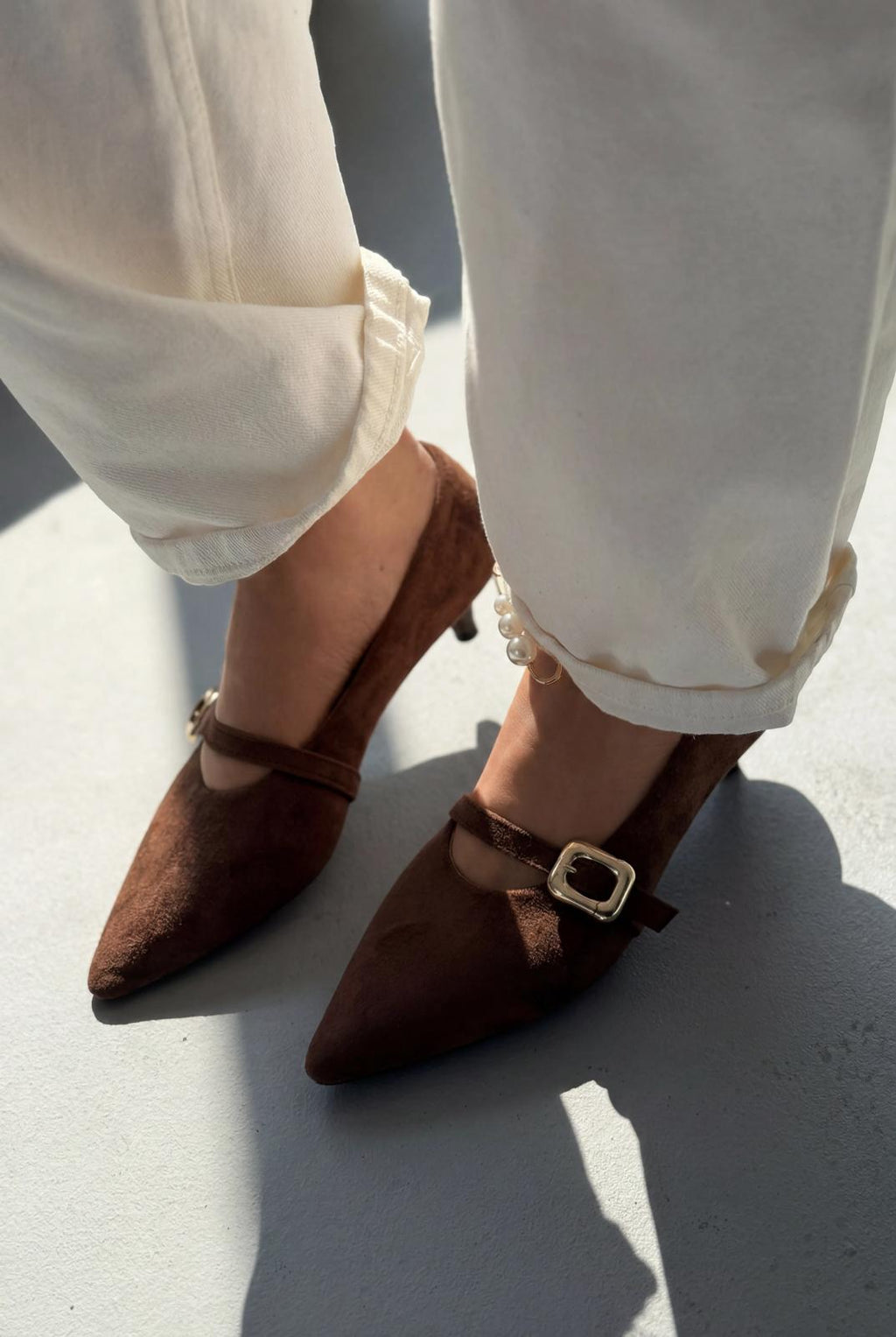 Karden Light Brown Suede Women's Stilettos