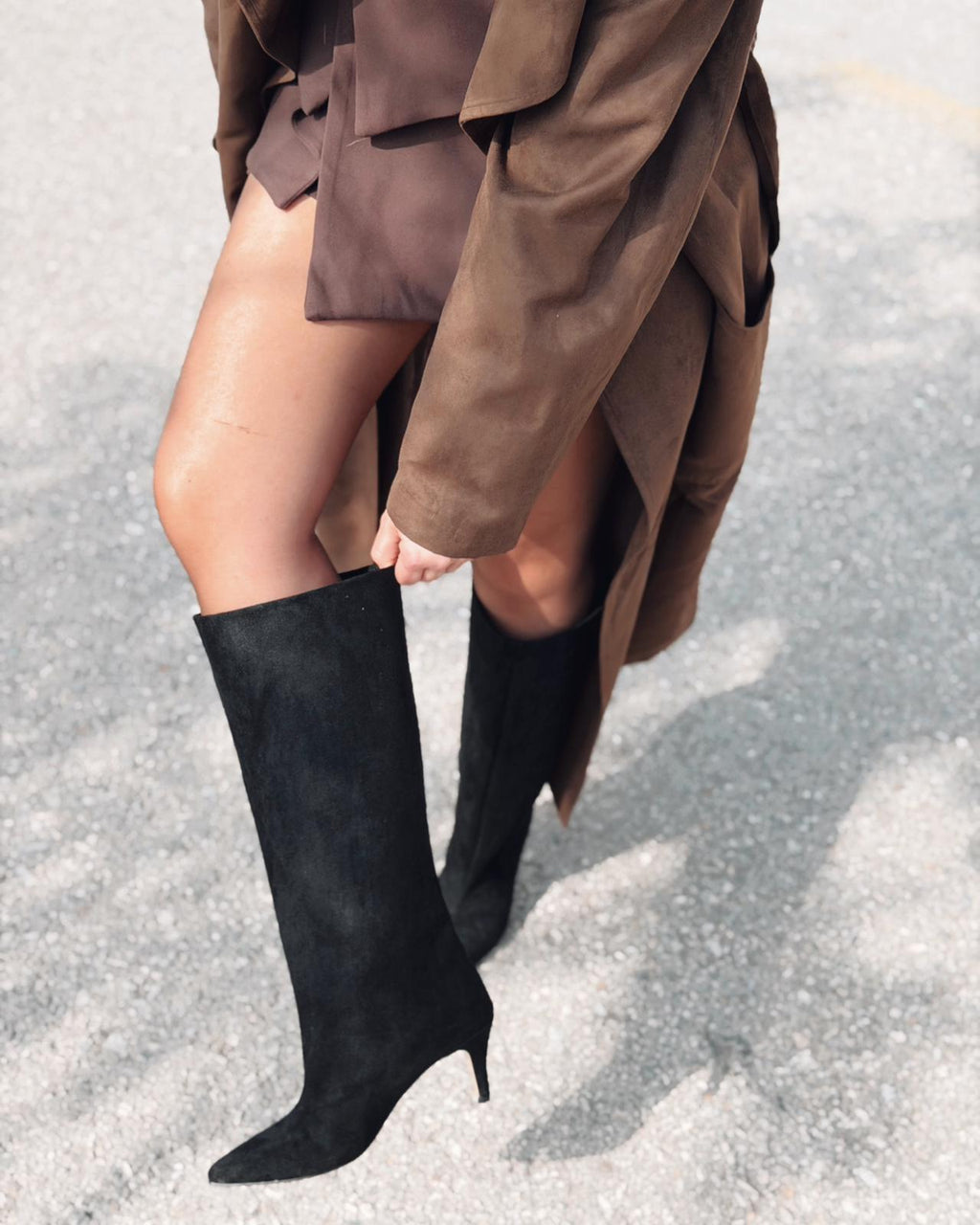 Gwen Black Suede Women's Pumps Boots