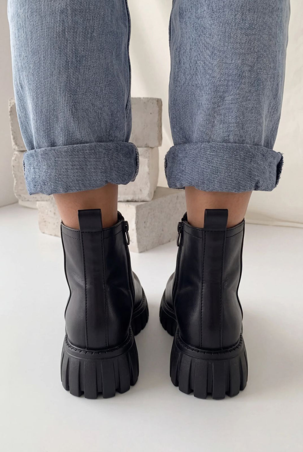 Velarise Black Faux Leather Women's Boots