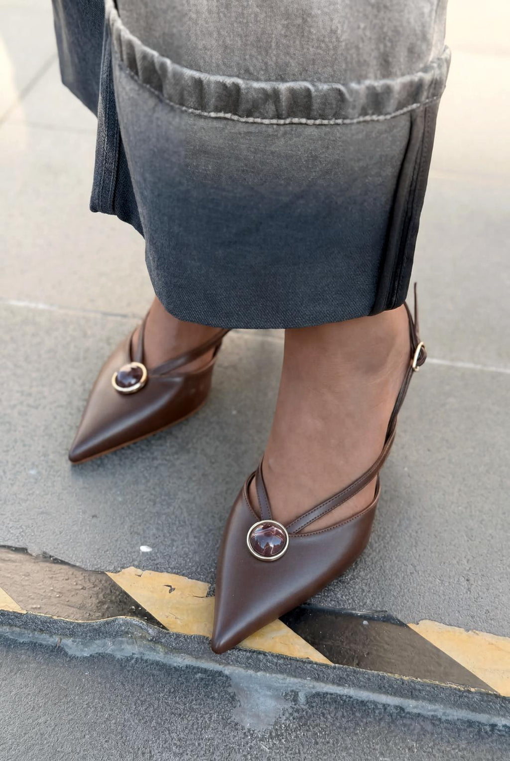 Lorisse Light Brown Faux Leather Women's Stiletto