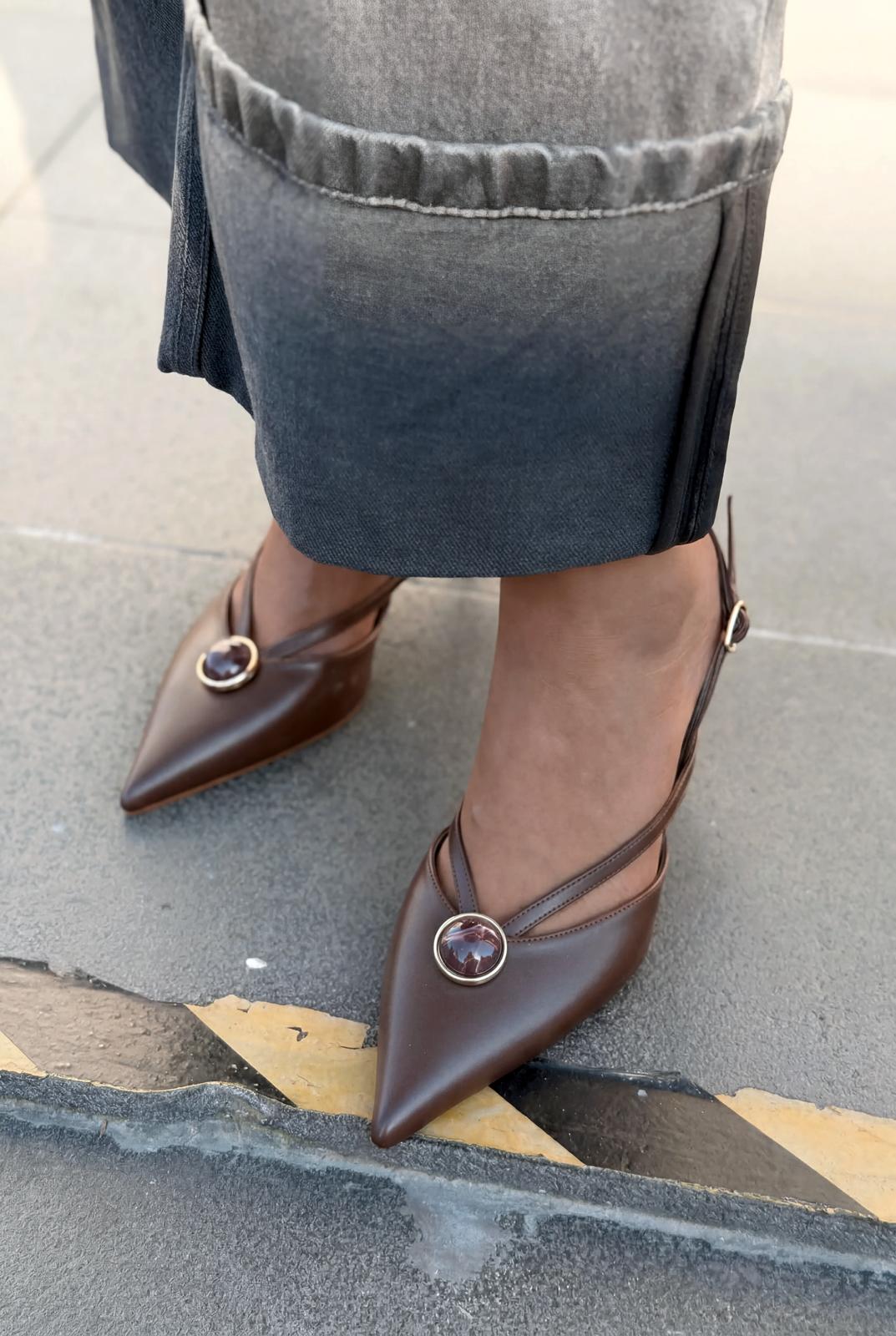 Lorisse Light Brown Faux Leather Women's Stiletto