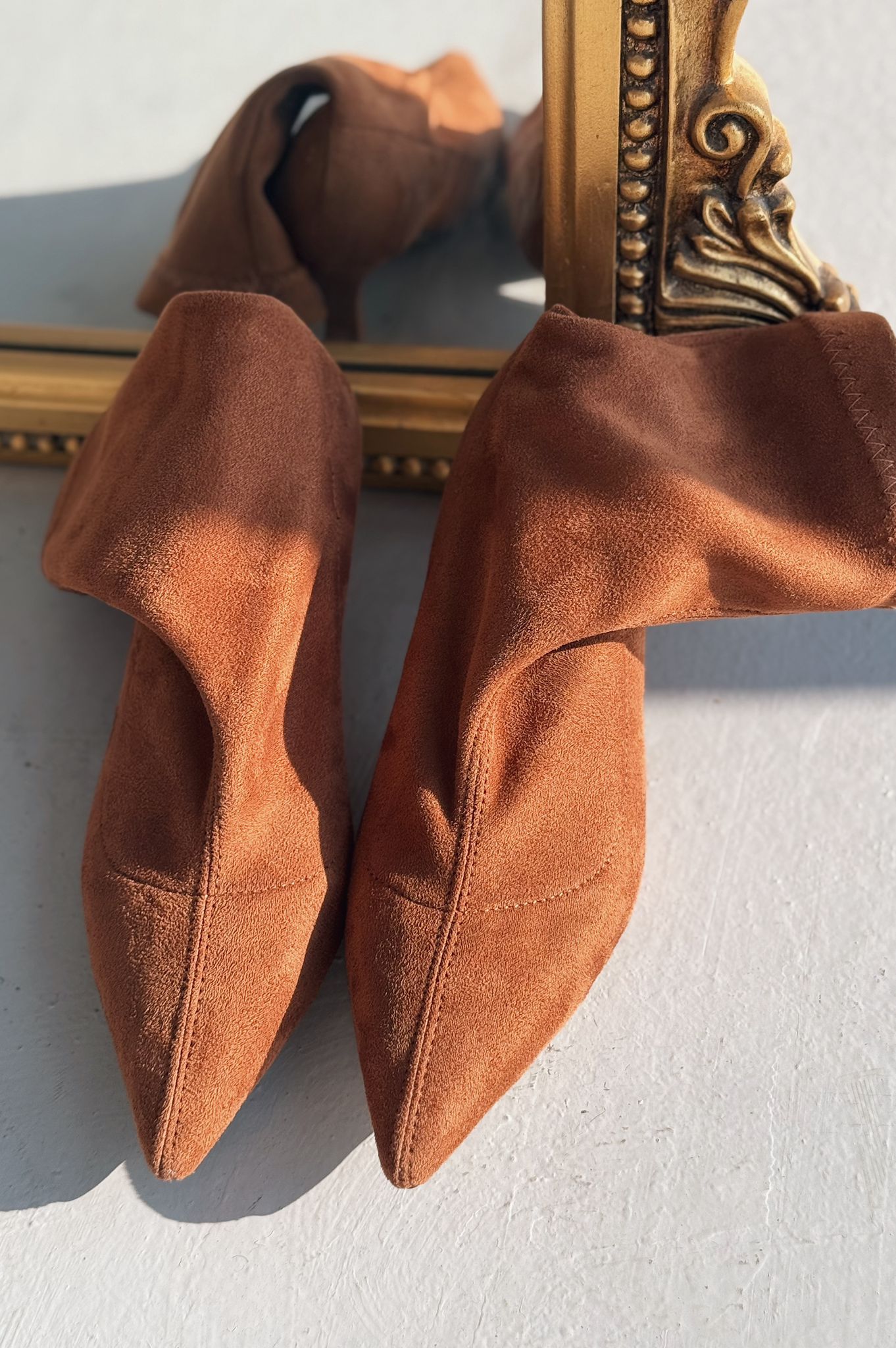 Loravo Suede Taba Stiletto Sock Boots