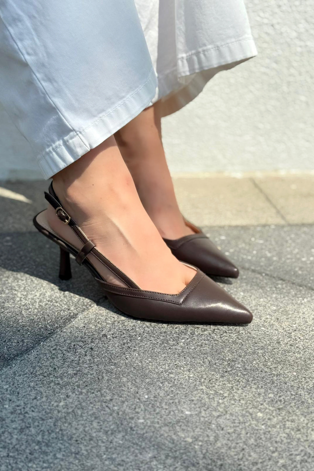 Dayrax Light Brown Faux Leather Women's Stilettos