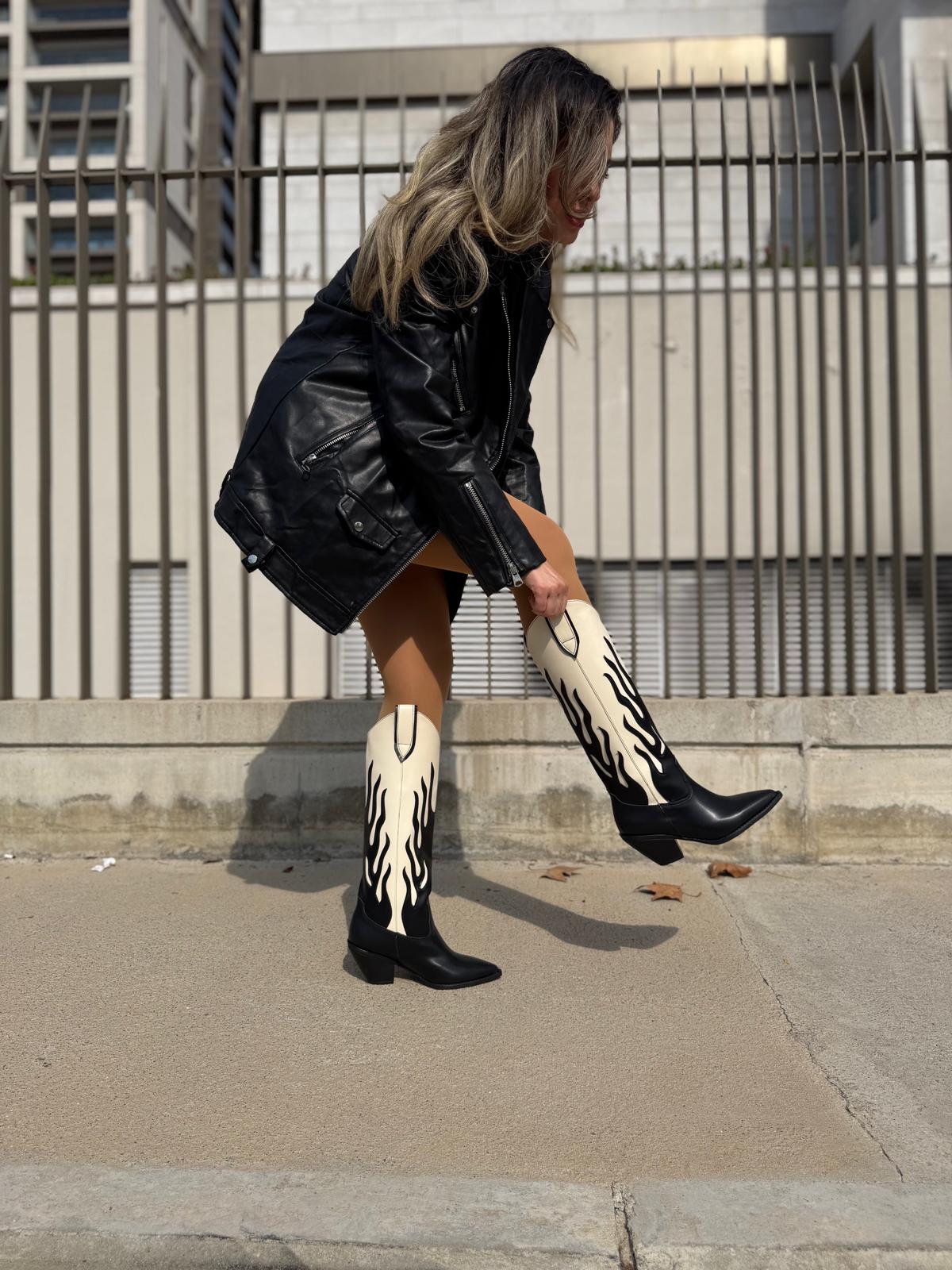Uldra Black Faux Leather Women's Cowboy Boots