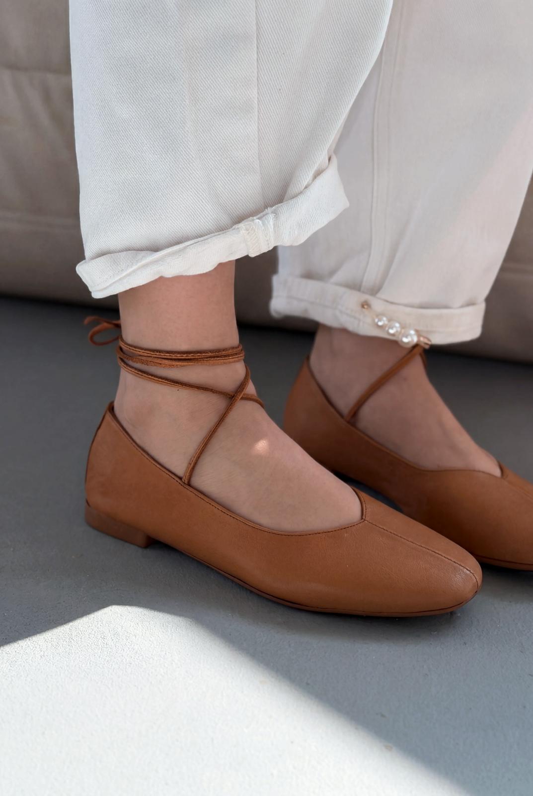 Morven Genuine Leather Tan Women's Flats