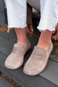 Marion Taupe Genuine Suede Women's Loafers