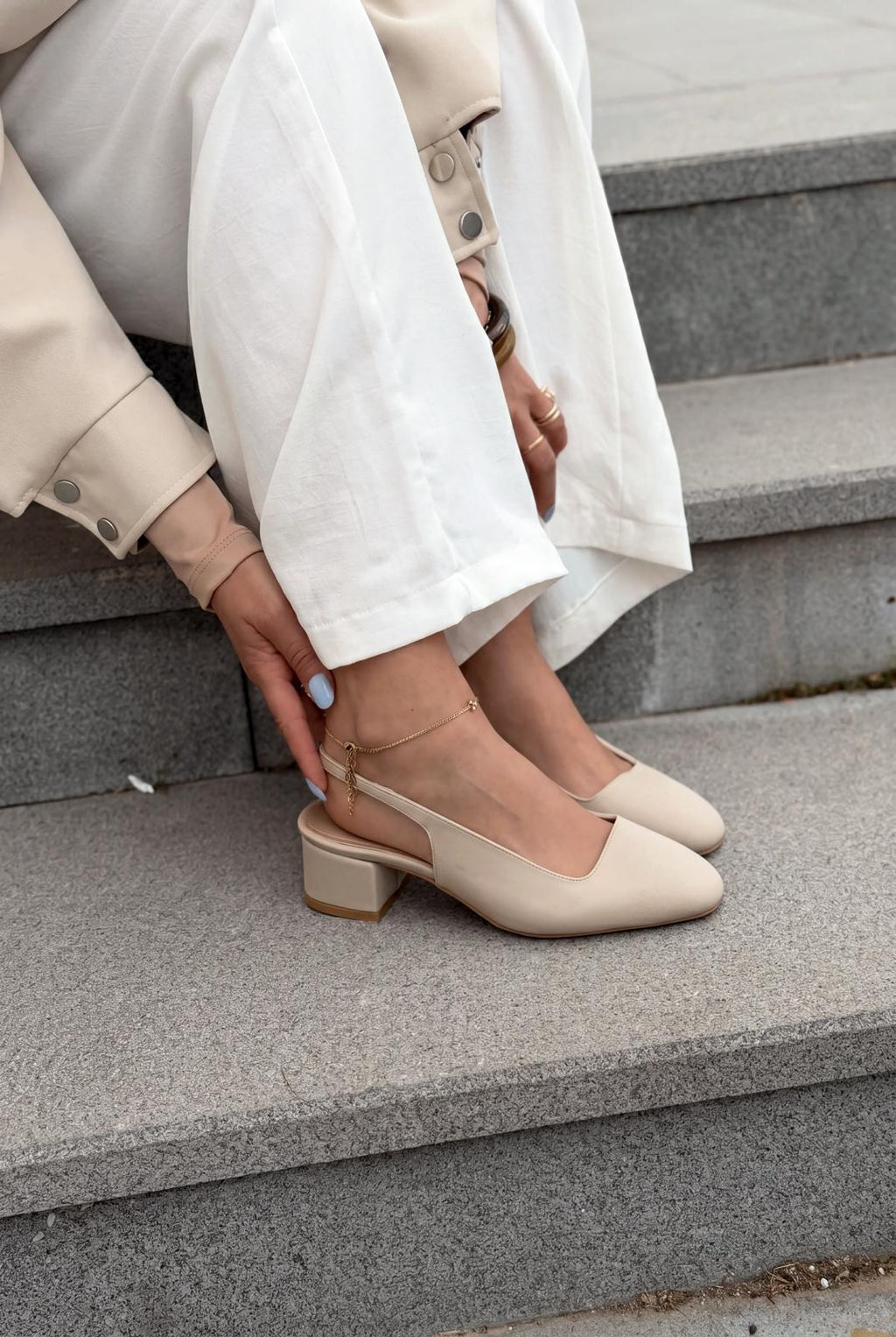 Solen Beige Satin Women's Mary Jane