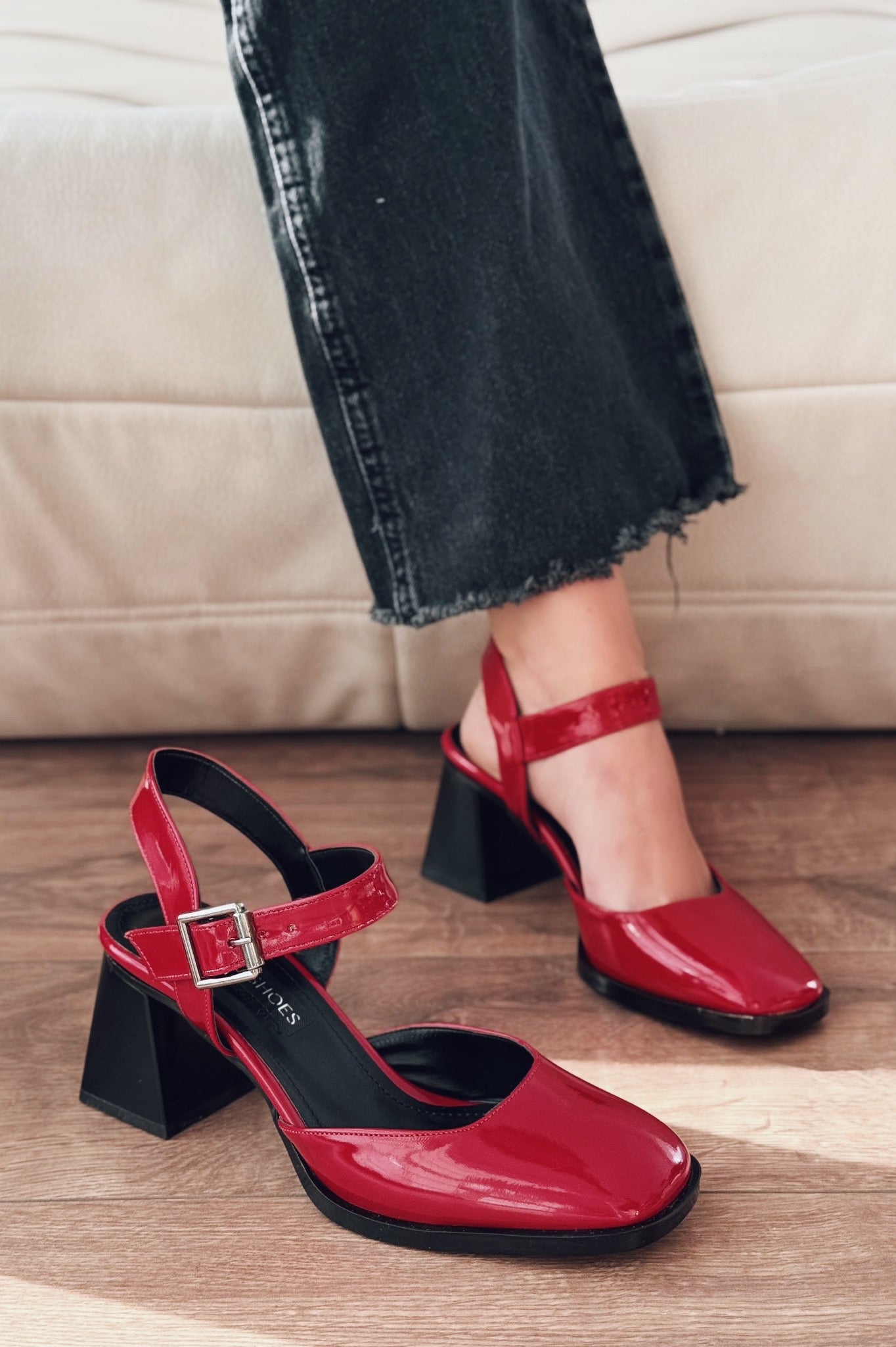 Melora Red Patent Faux Leather Women's Mary Jane