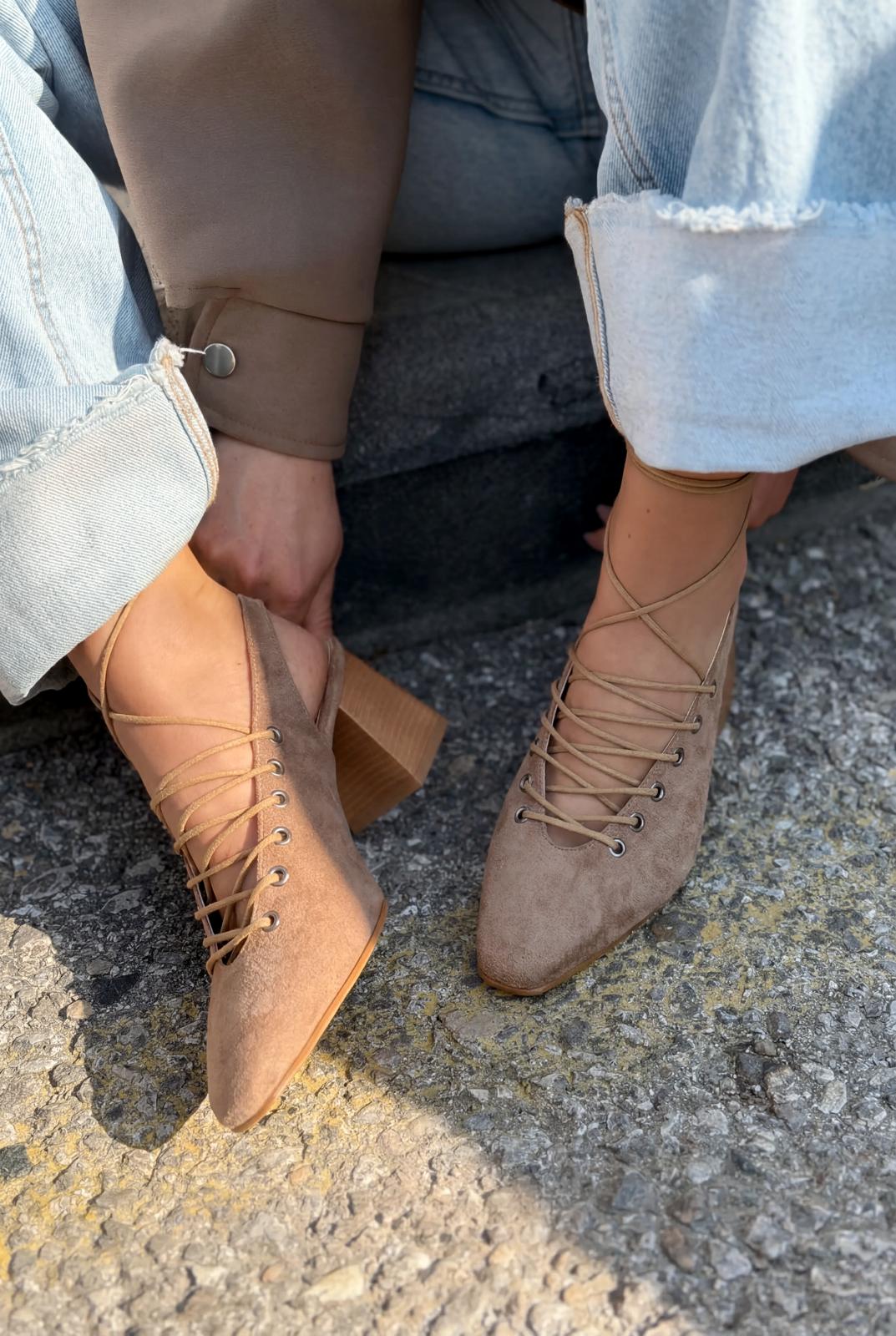 Yorella Camel Suede Women's Pumps