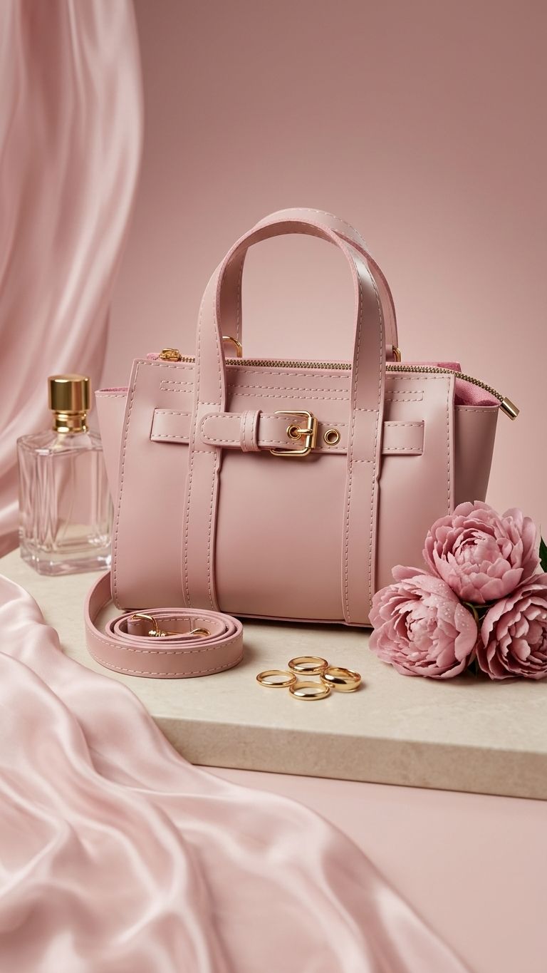 Norev women's handbag Powder Pink faux leather