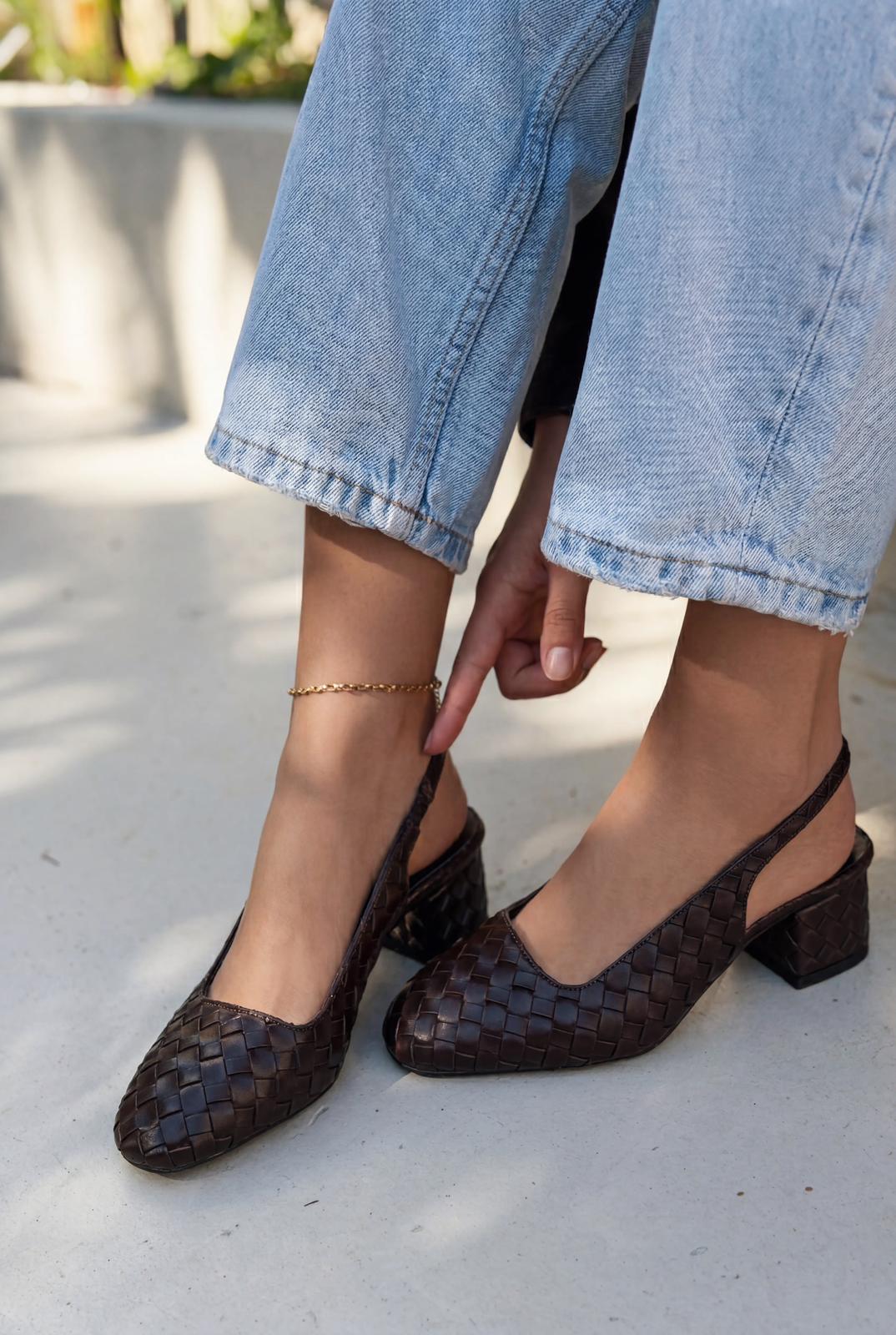 Solen Dark Brown Faux Leather Women's Mary Jane