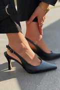Alvessa Black Faux Leather Women's Stilettos