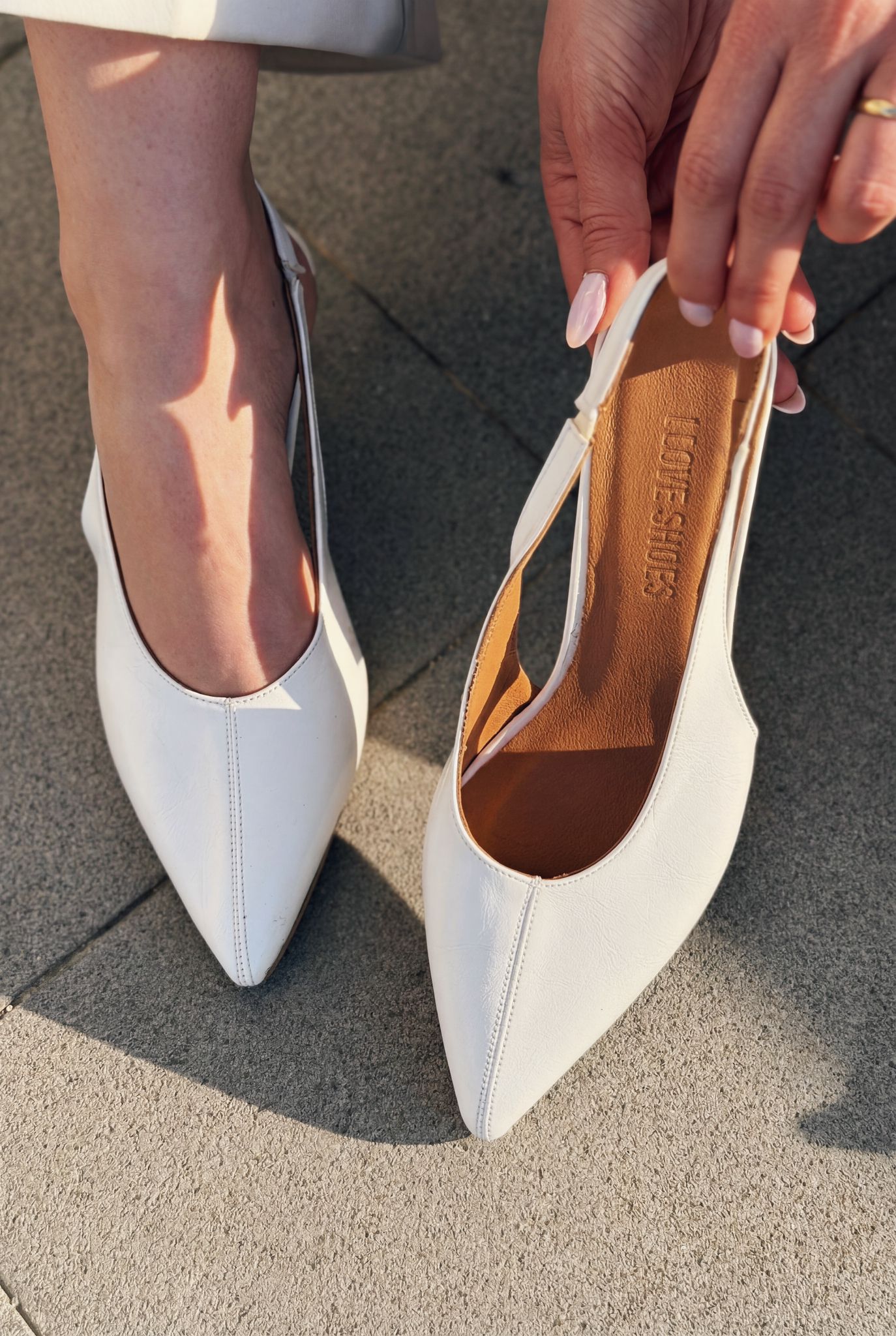Selor White Faux Leather Women's Stilettos