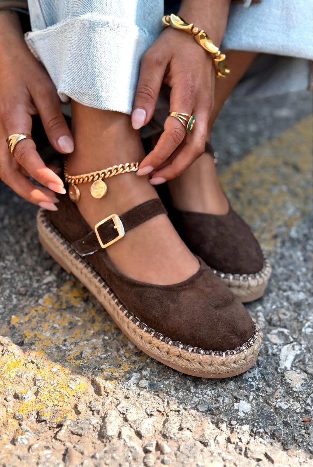 Marena Dark Brown Genuine Suede Women's Espadrille