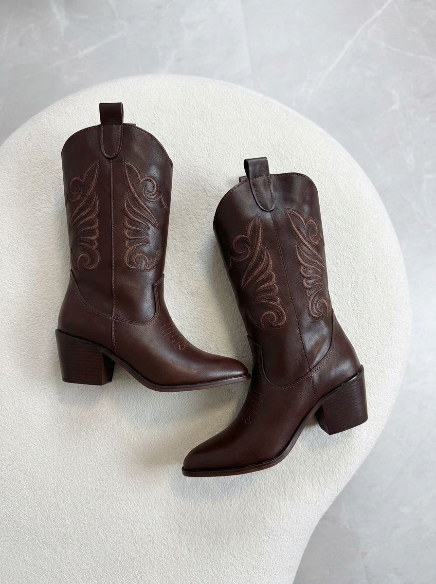 Jorny women's cowboy boots Light Brown faux leather