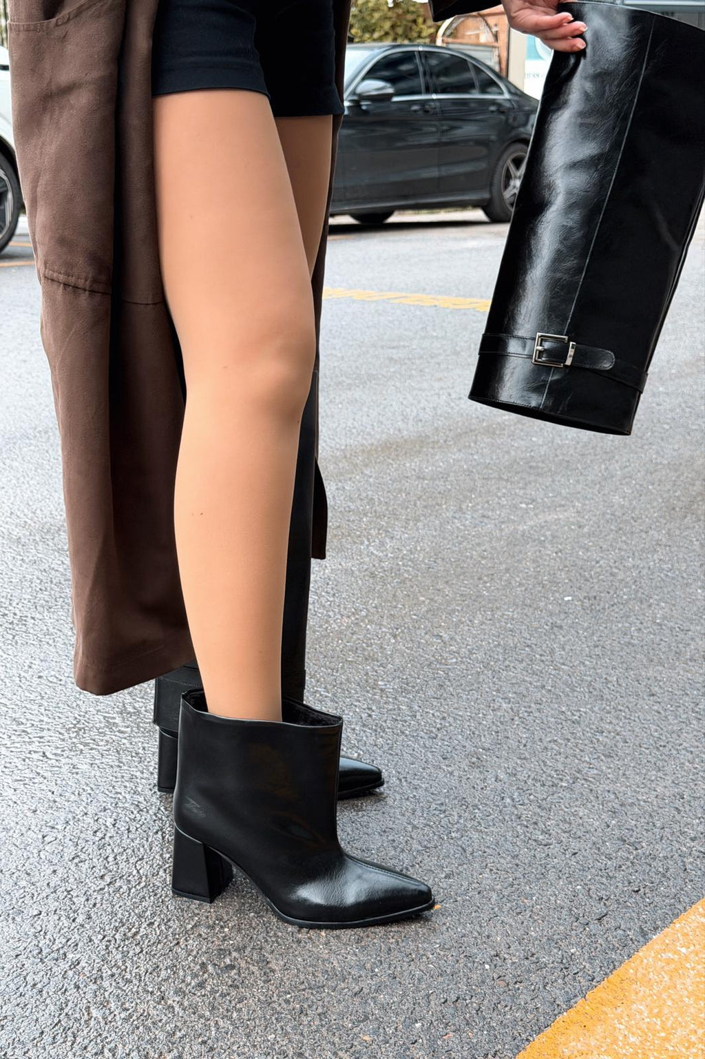 Lorimax Black Patent Faux Leather Women's Boots
