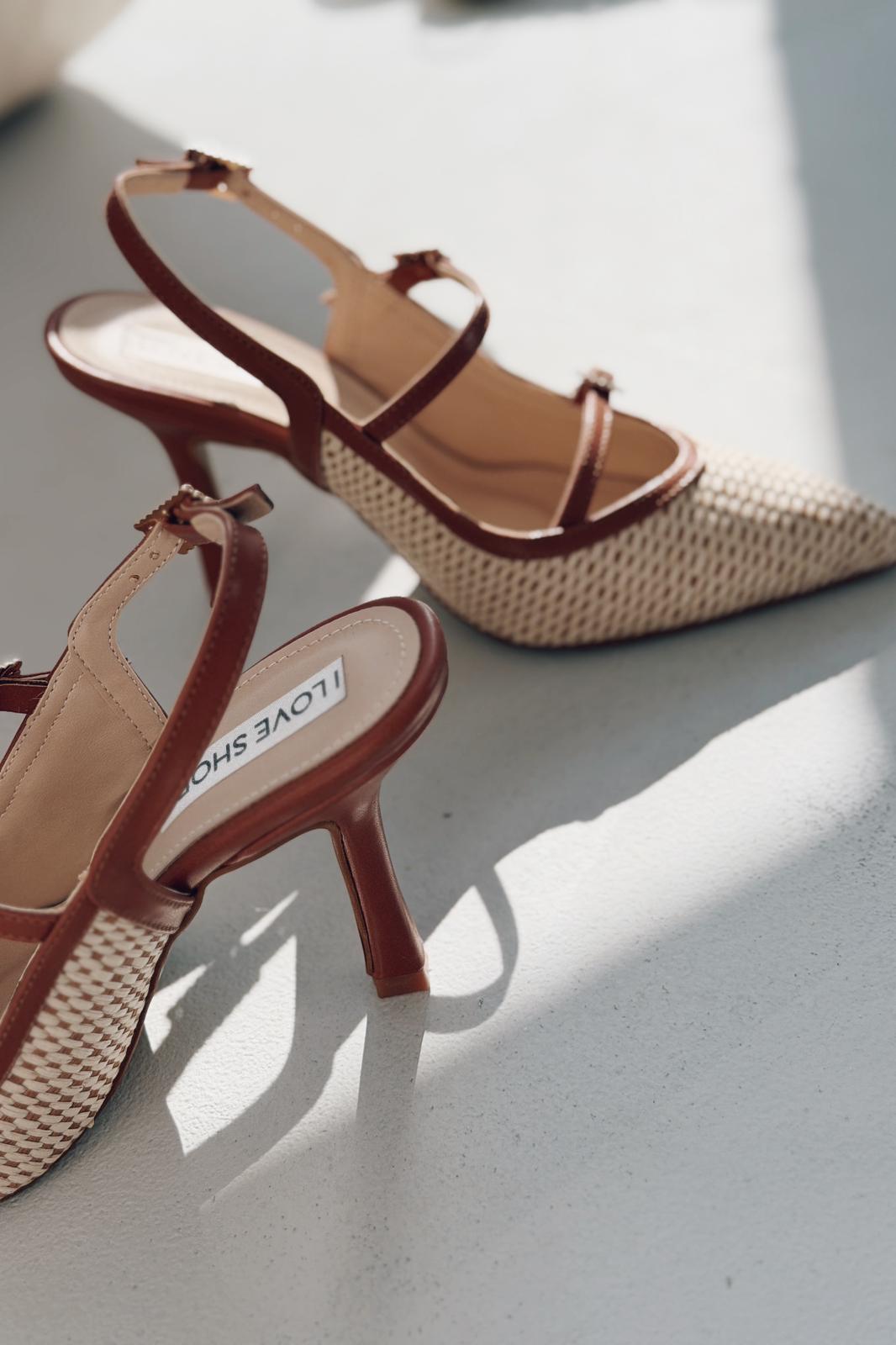 Eliore Tan Woven Women's Stilettos