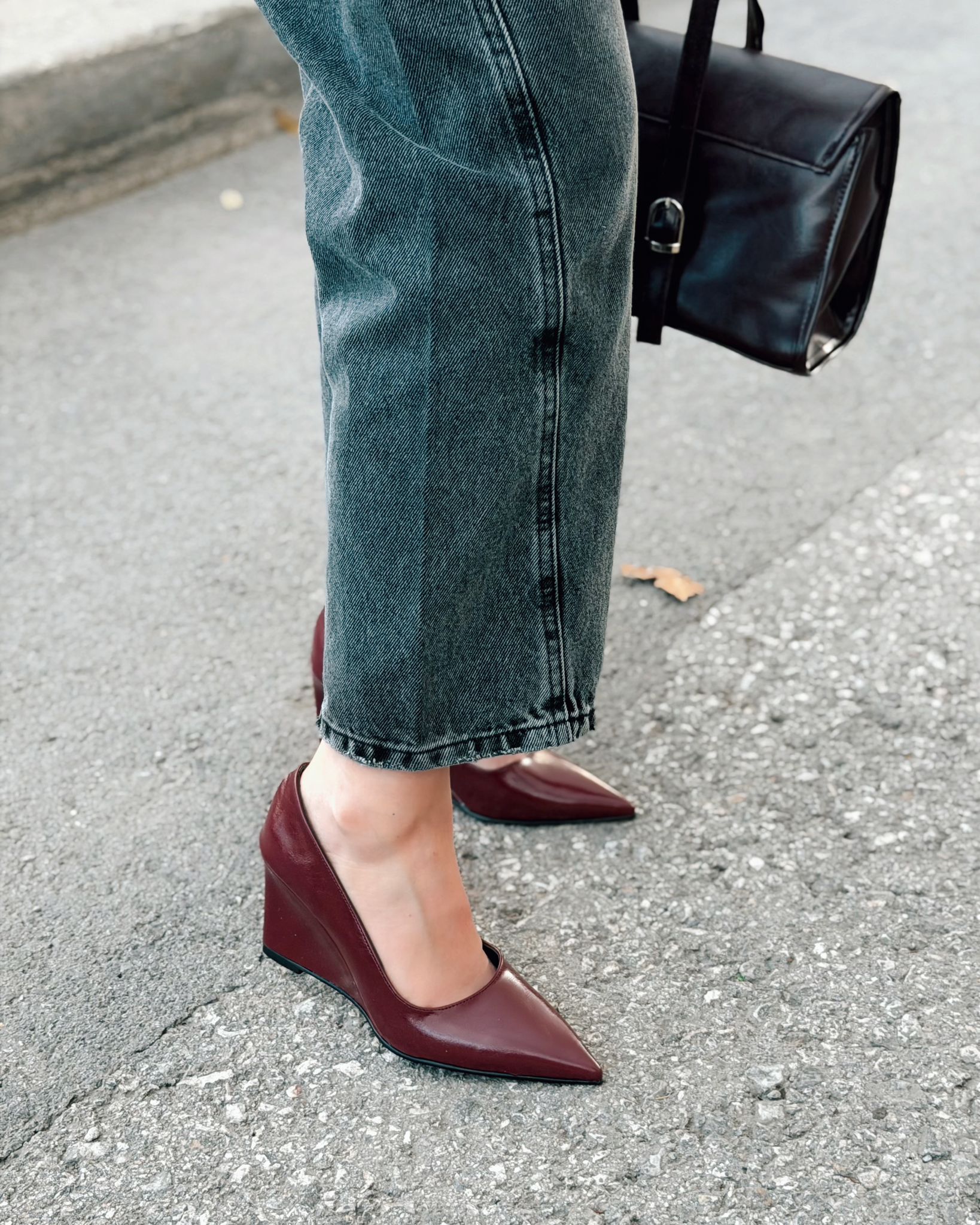 Mariel Bordeaux Faux Leather Platform Stiletto Pumps