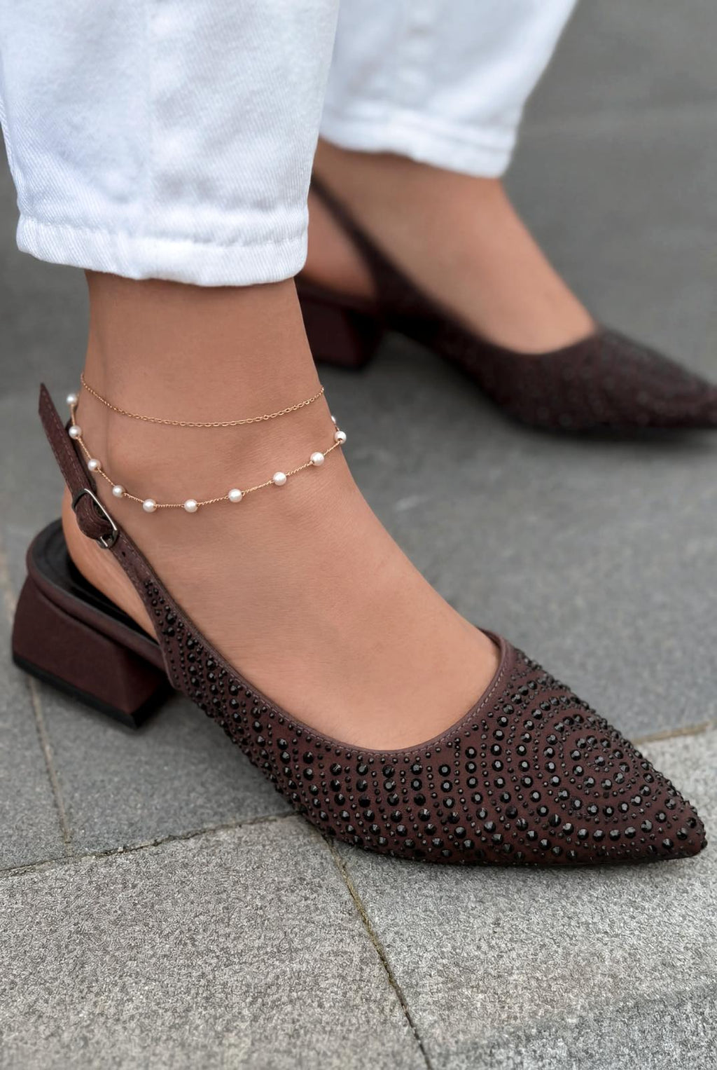 Dunes Light Brown Satin Women's Pumps