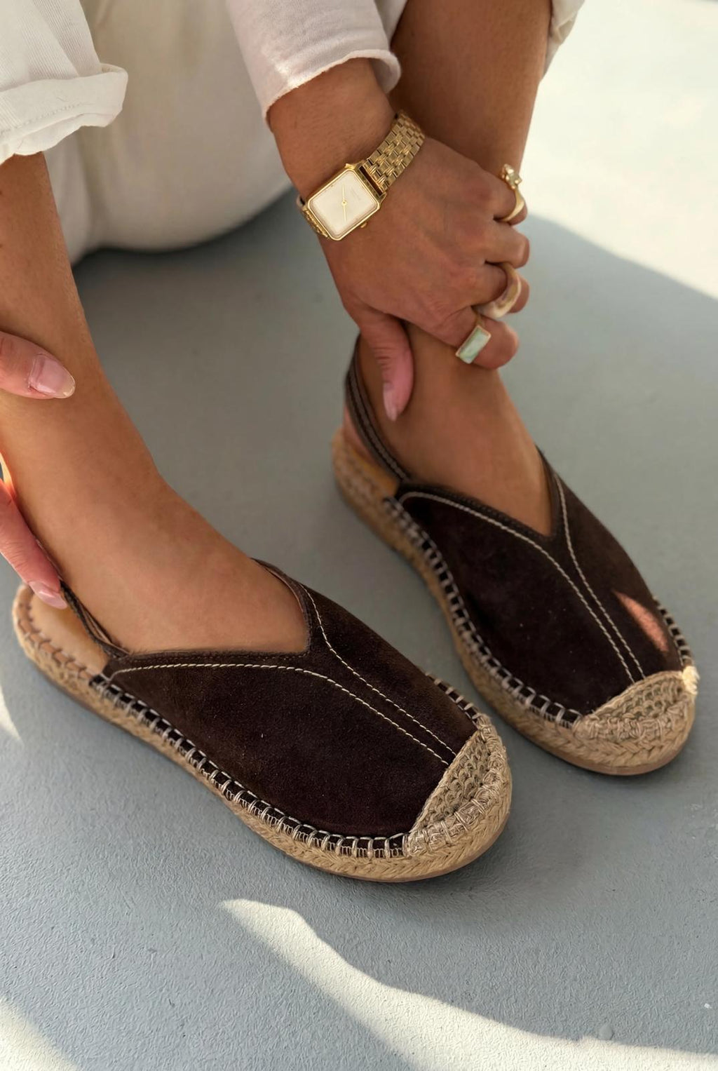 Orveth Light Brown Genuine Suede Women's Espadrille