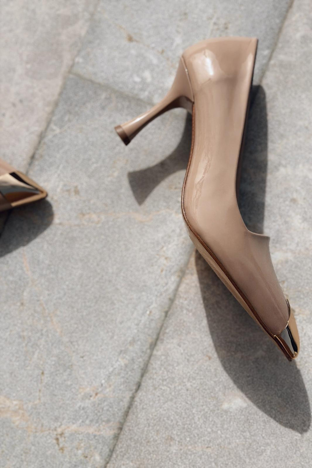Noctra Nude Patent Faux Leather Women's Stilettos