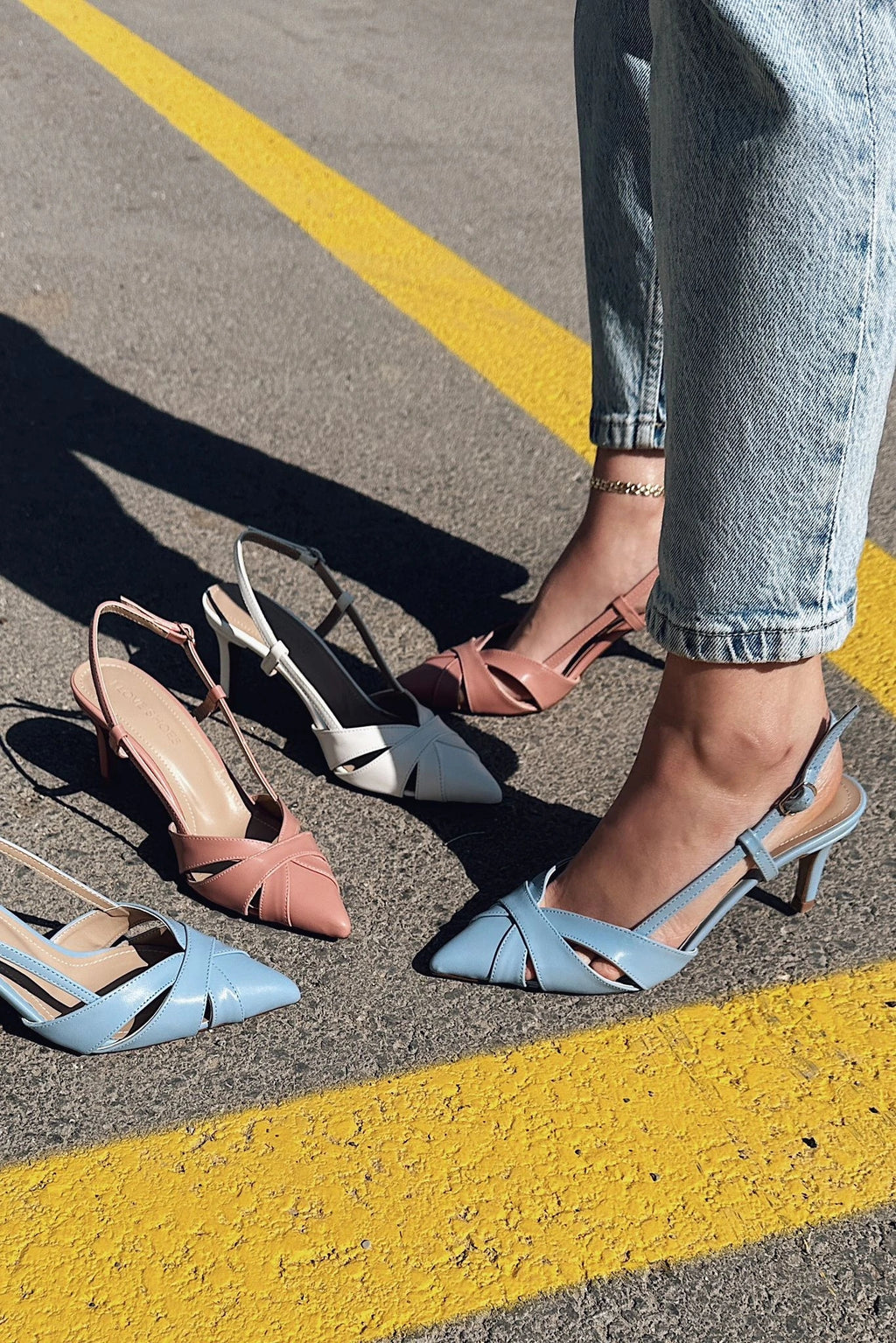 Peraps Baby Blue Faux Leather Women's Stilettos