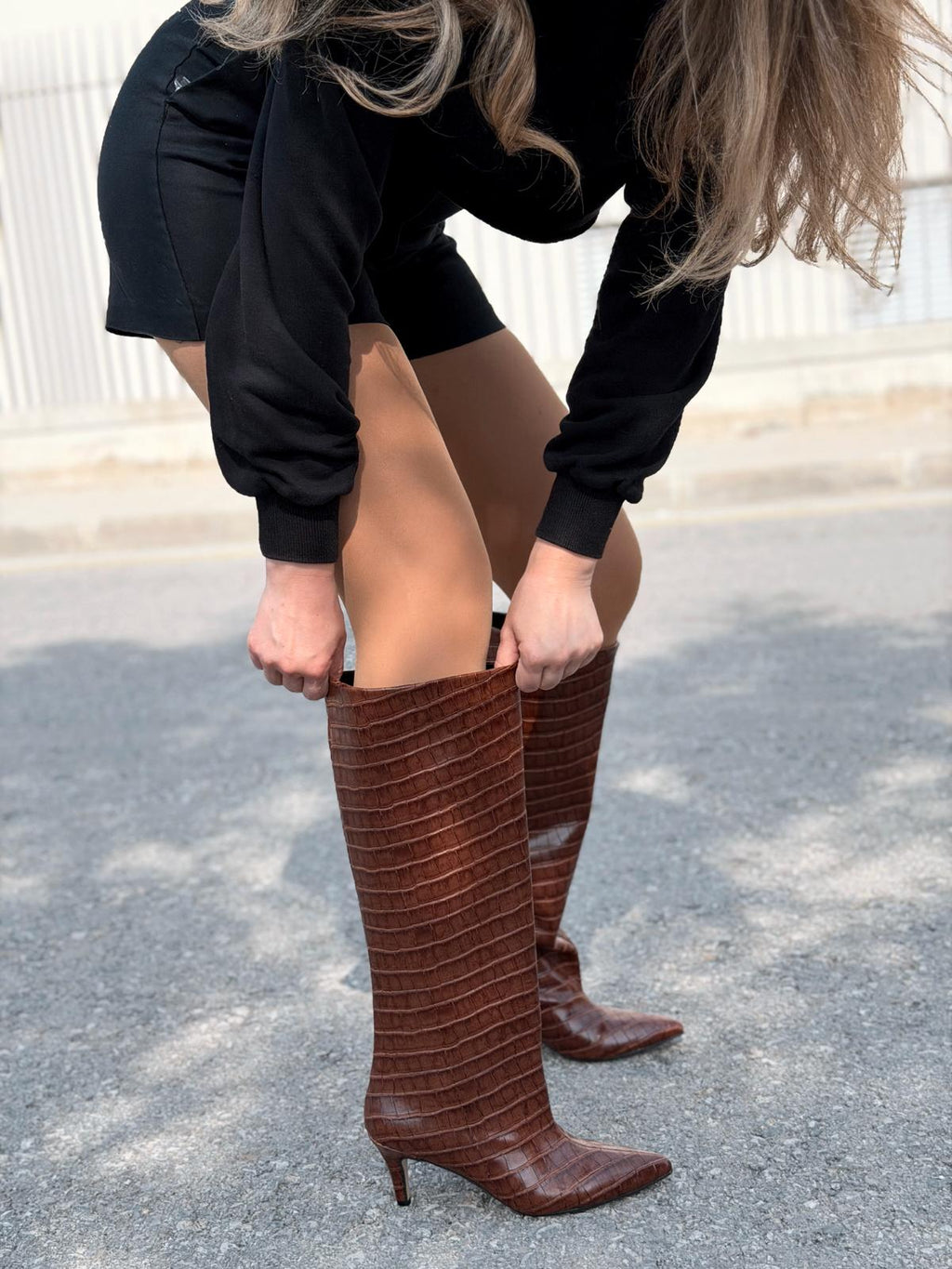 Gwen Patterned Women's Boots Tan