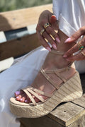 Forina Raffia Wedge Women's Sandals Nude
