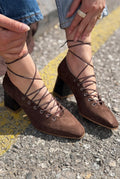 Temora Dark Brown Suede Women's Pumps