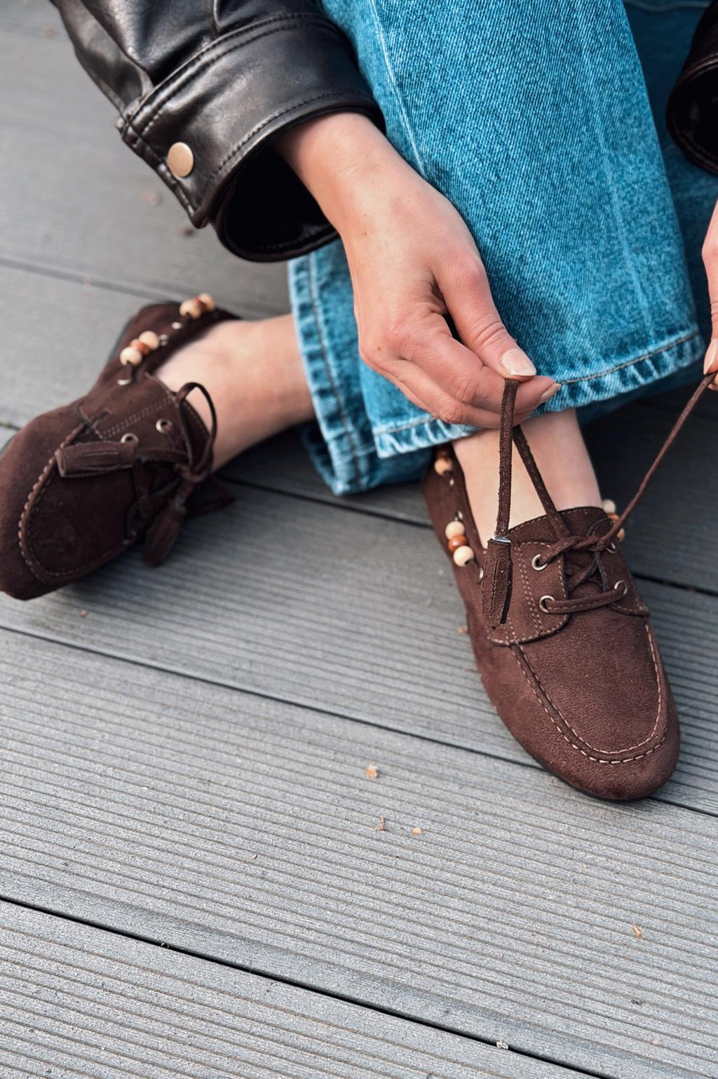 Brion Dark Brown Suede Women's Oxford Shoes