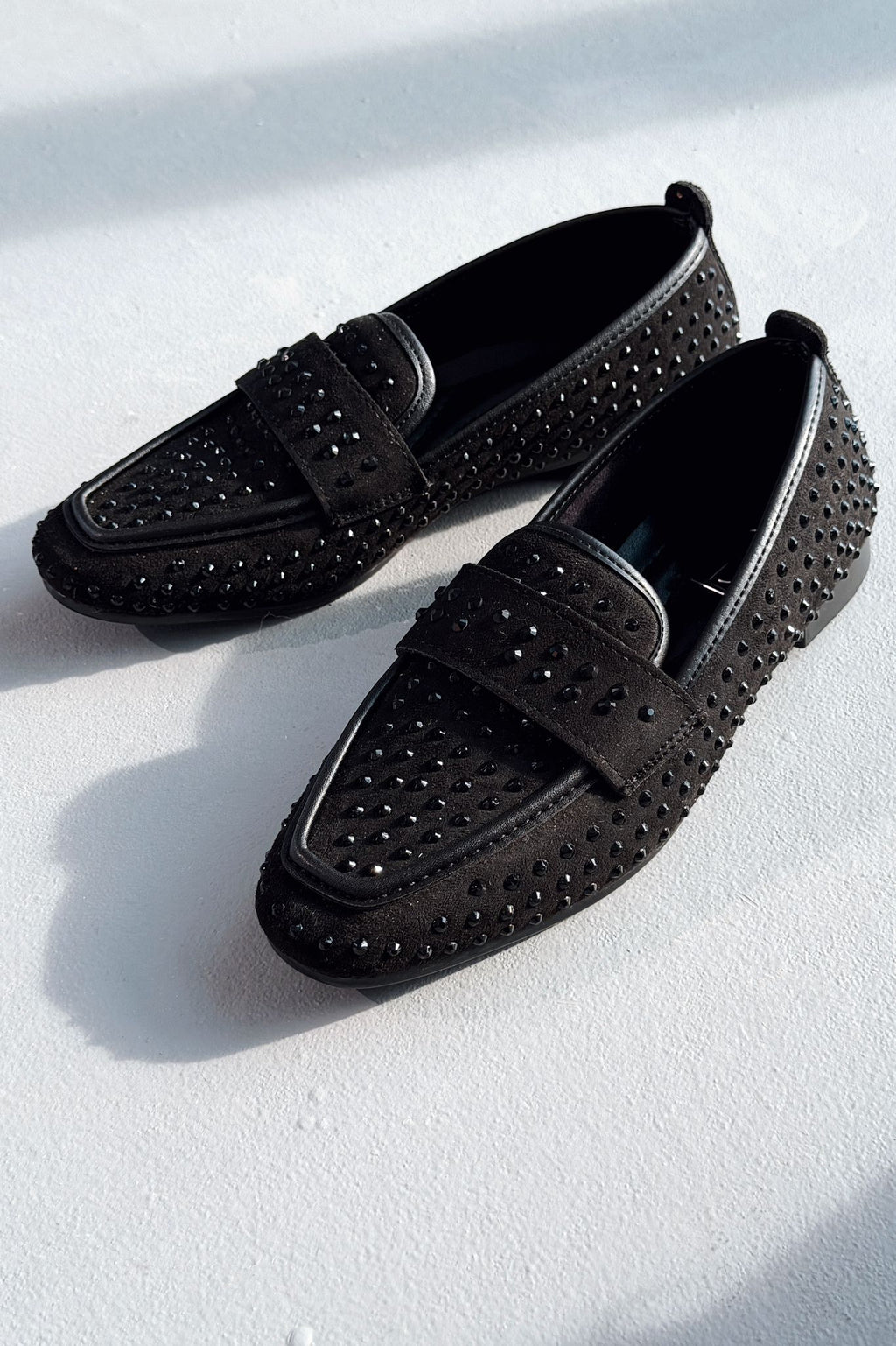 Talori Black Suede Black Embellished Women's Loafers