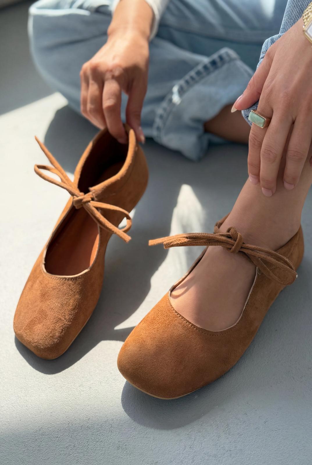 Belith Taupe Suede Women's Flats