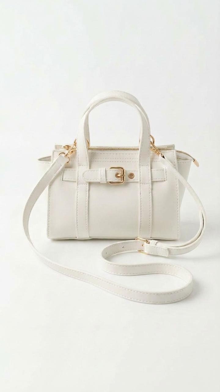Norev women's White faux leather handbag