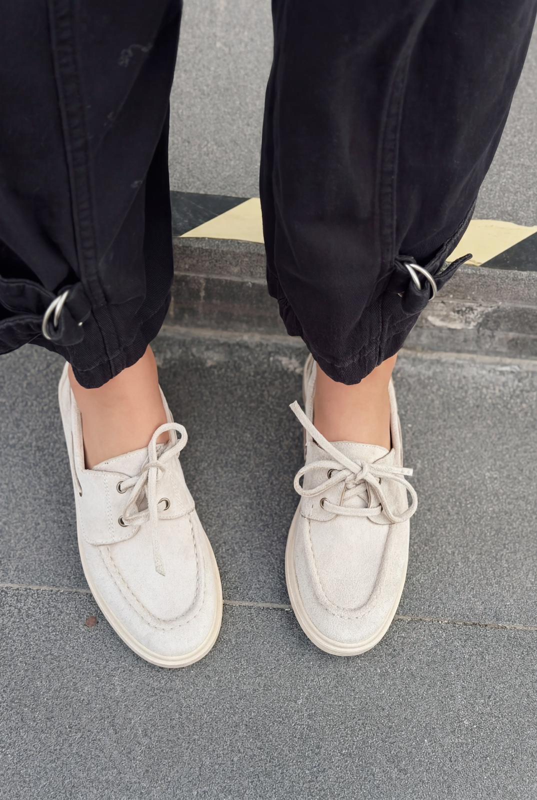 Morin Beige Suede Women's Oxford Shoes