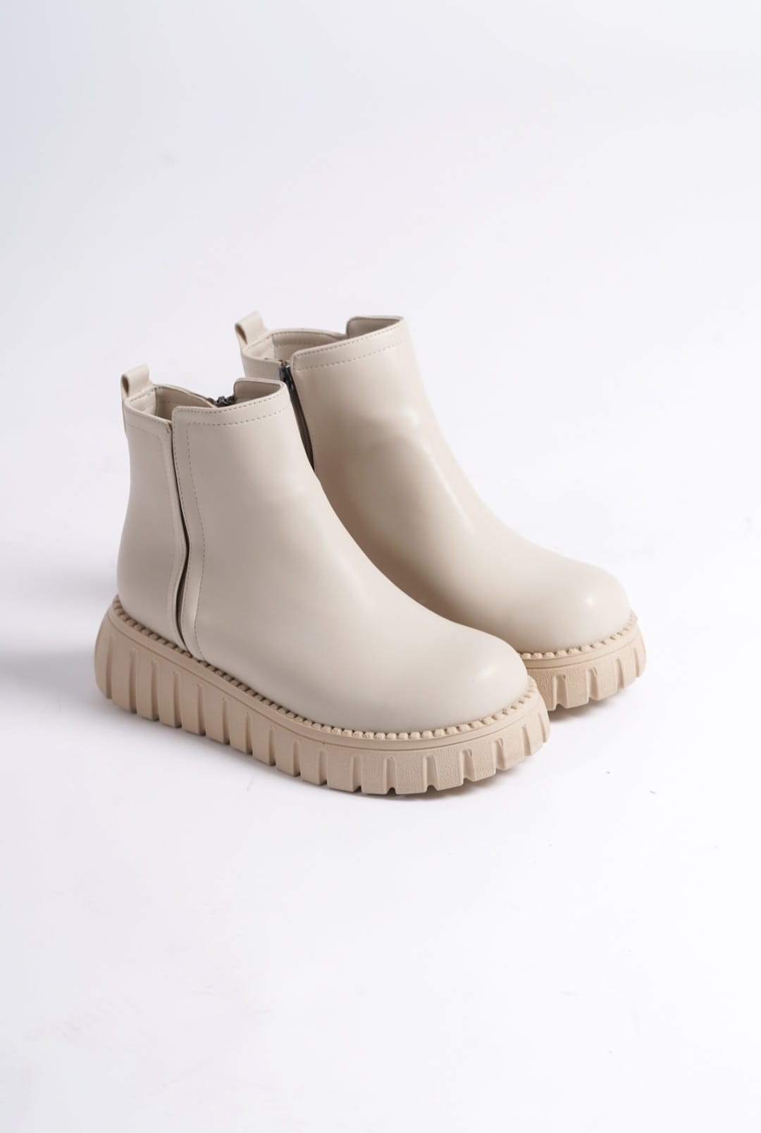 Velarise Women's Boots Beige Faux Leather