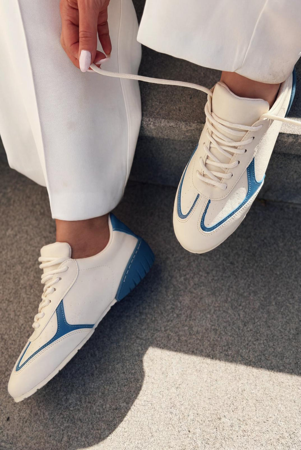 Rosven Blue Faux Leather Women's Sneakers