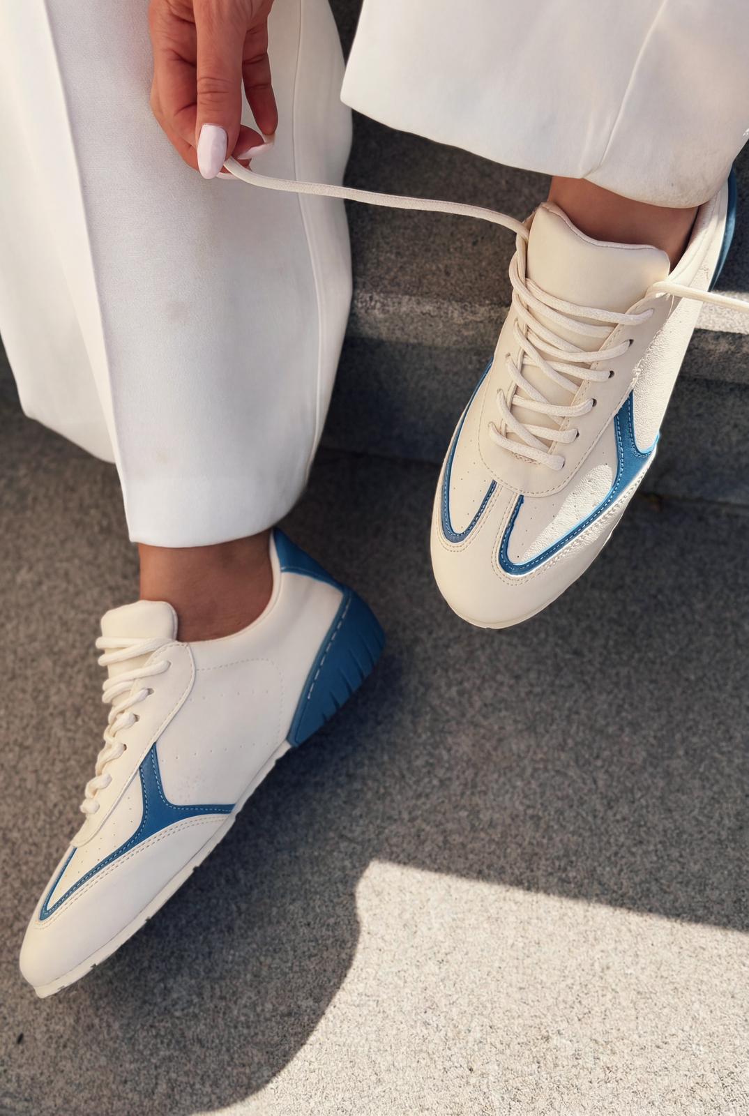 Rosven Blue Faux Leather Women's Sneakers