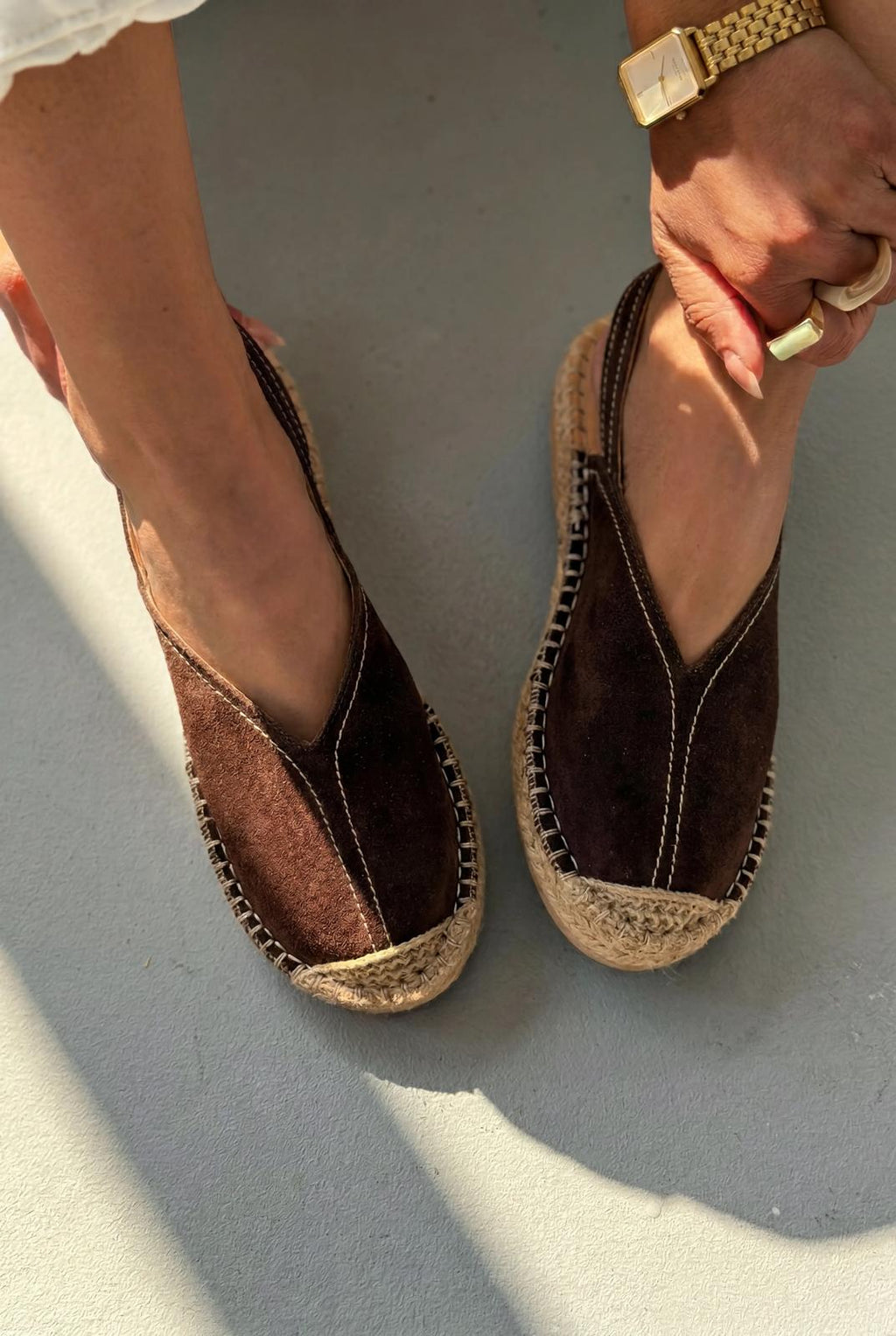 Orveth Light Brown Genuine Suede Women's Espadrille