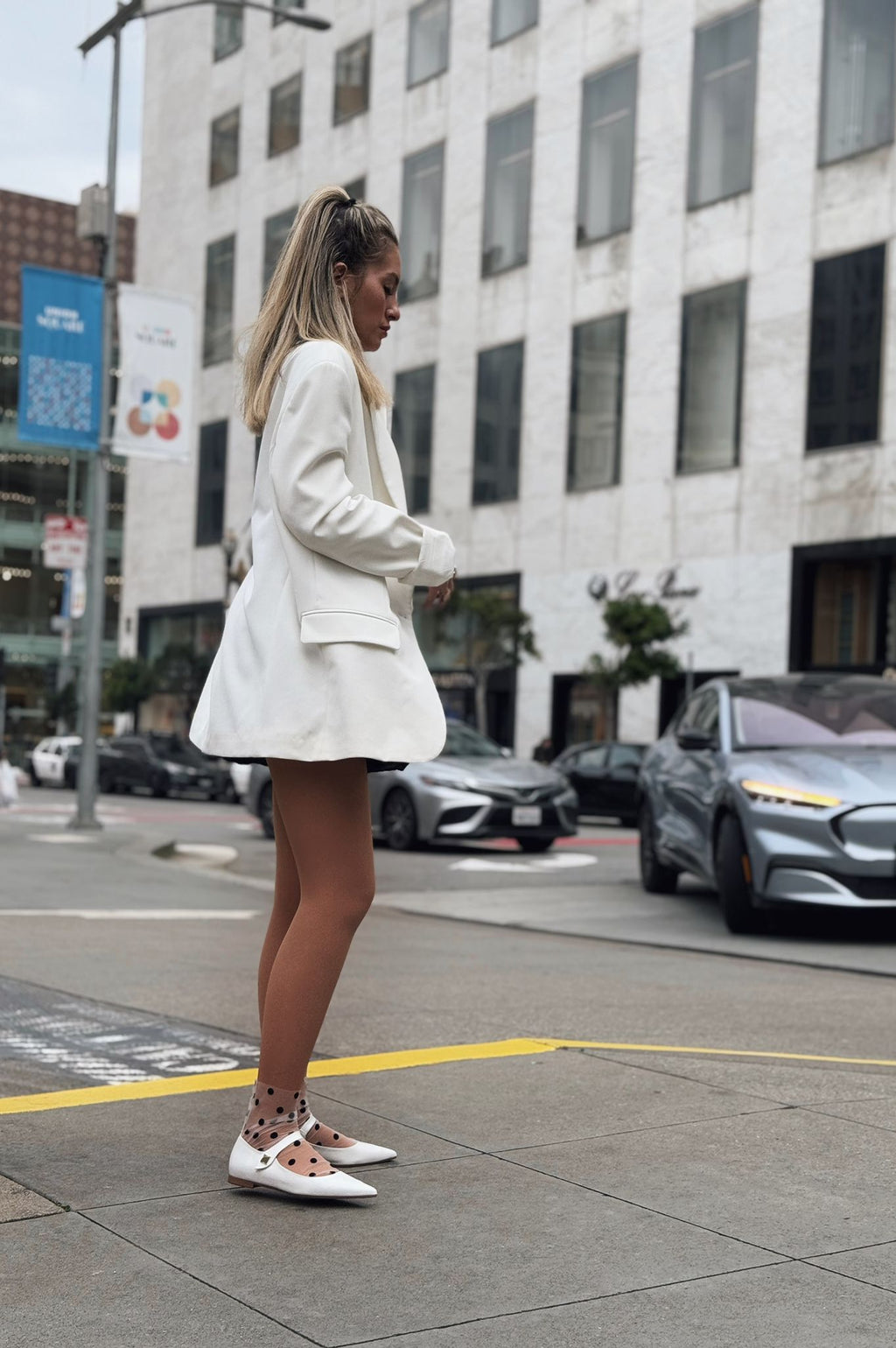 Brano White Faux Leather Women's Pointed Toe Flats