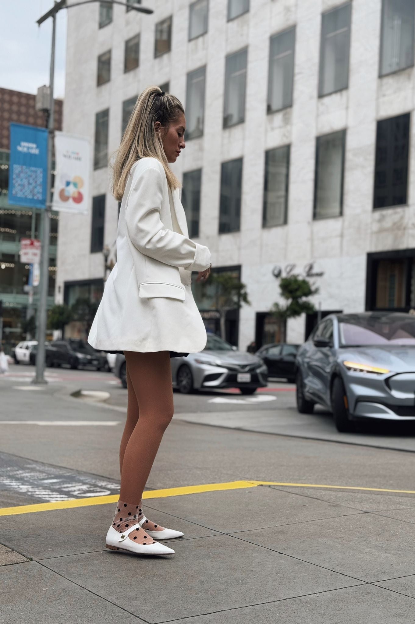 Brano White Faux Leather Women's Pointed Toe Flats