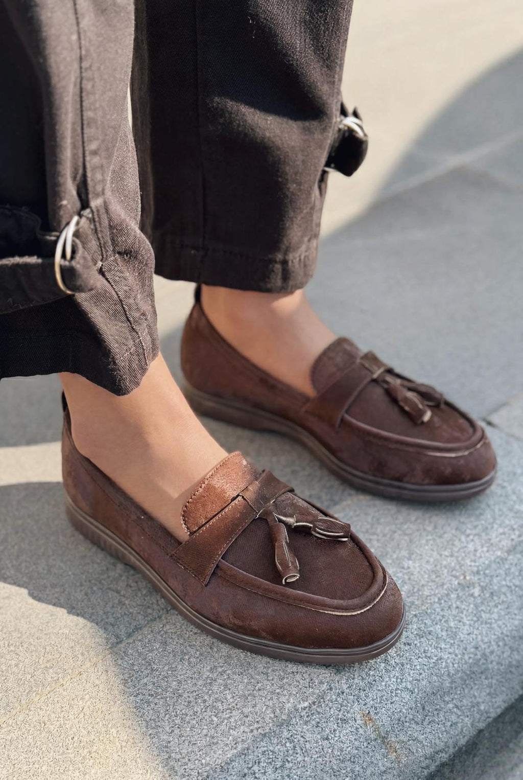 Yorvik Dark Brown Satin Women's Loafers