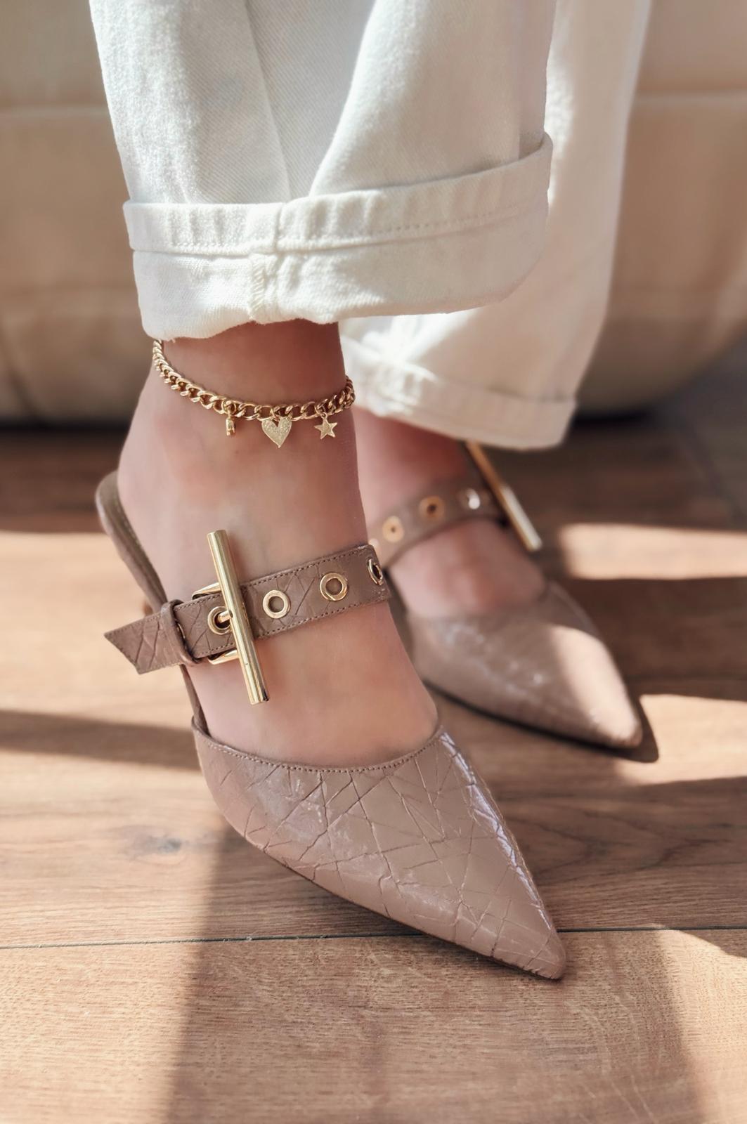 Karonsa Nude Faux Leather Women's Pumps